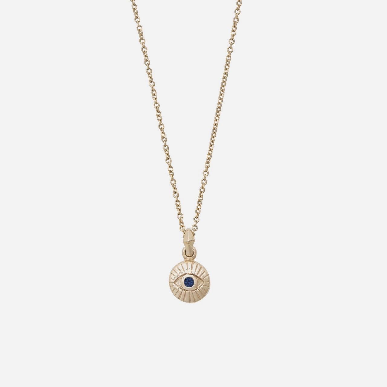 Third Eye Yellow Gold 9k & Blue Sapphire Necklace