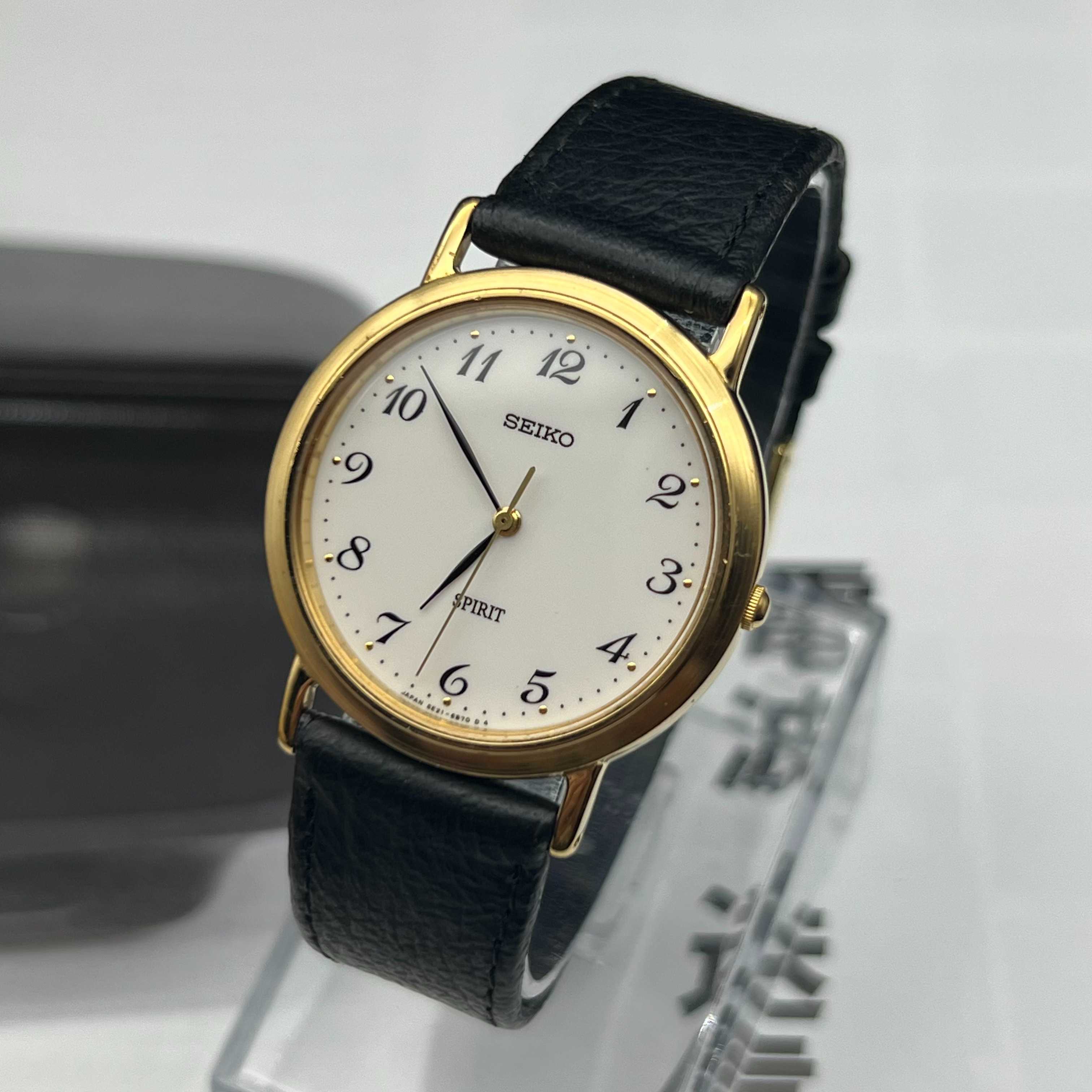 Vintage Seiko Spirit Arabic Quartz White Dial Ref.5E21-6C00 JDM Japan 1996