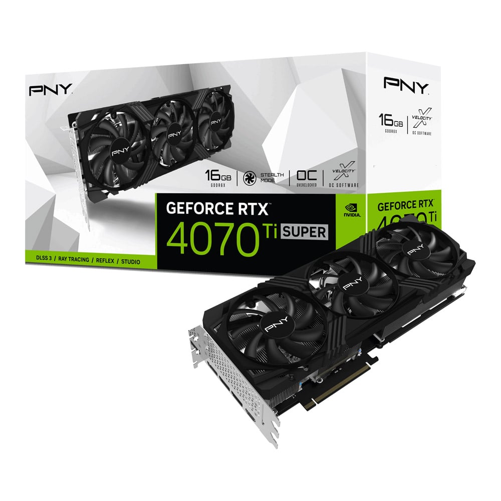 PNY GEFORCE RTX 4070 TI SUPER 16GB VERTO OVERCLOCKED TRIPLE FAN DLSS 3 16GB GDDR6X