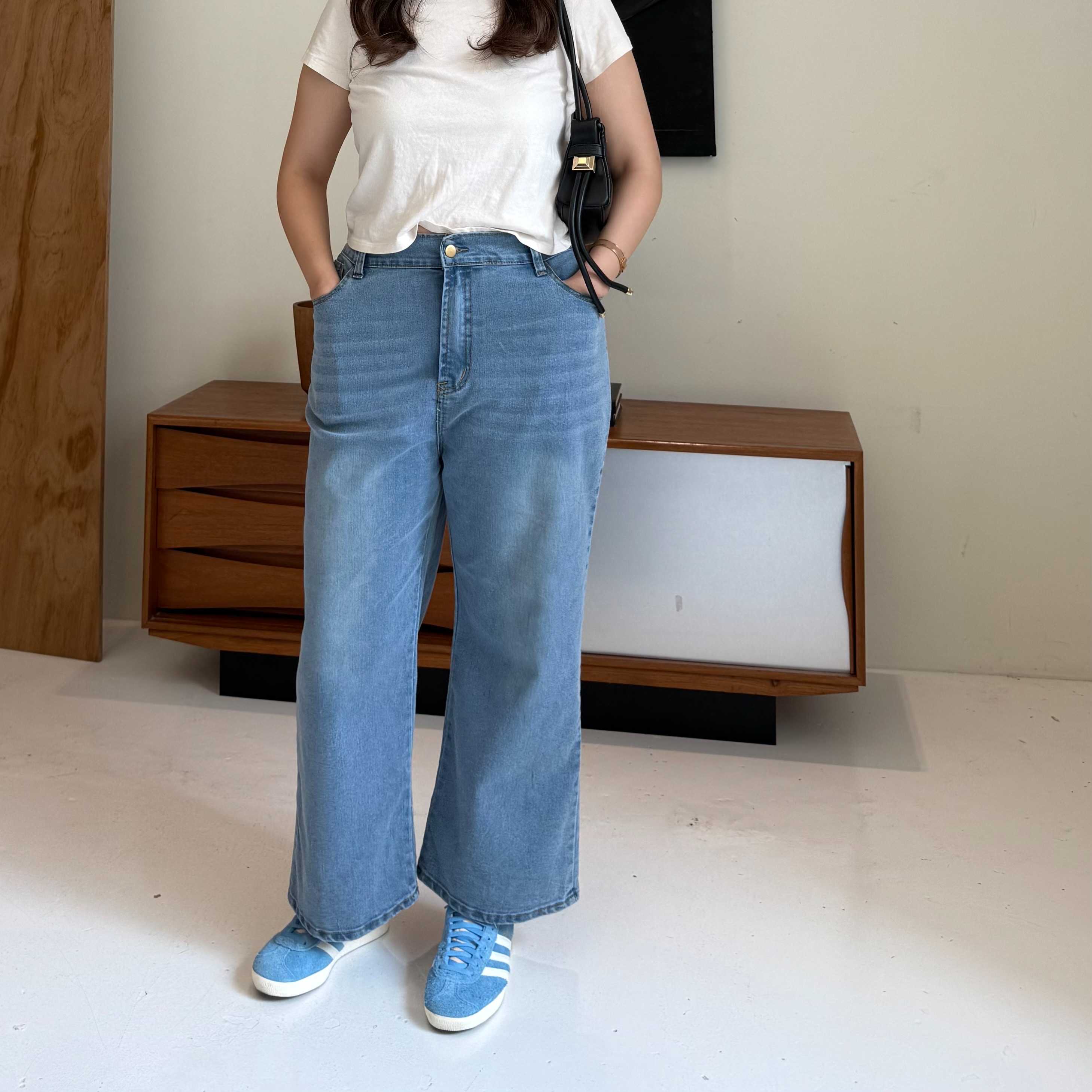 Cloudy blue jeans
