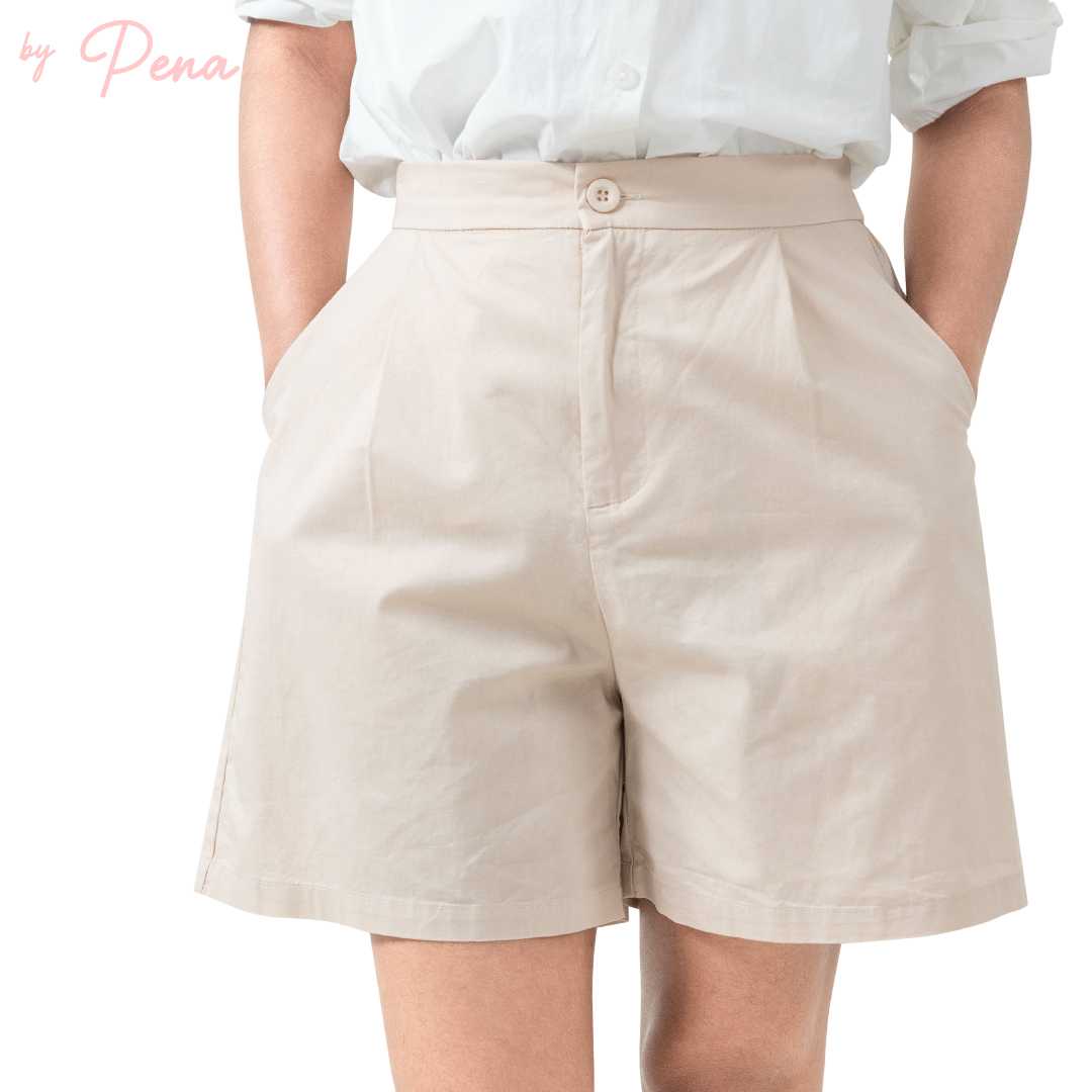 By Pena กางเกงขาสั้นลำลองสำหรับ ผู้หญิง สีพื้น BPPS122401
