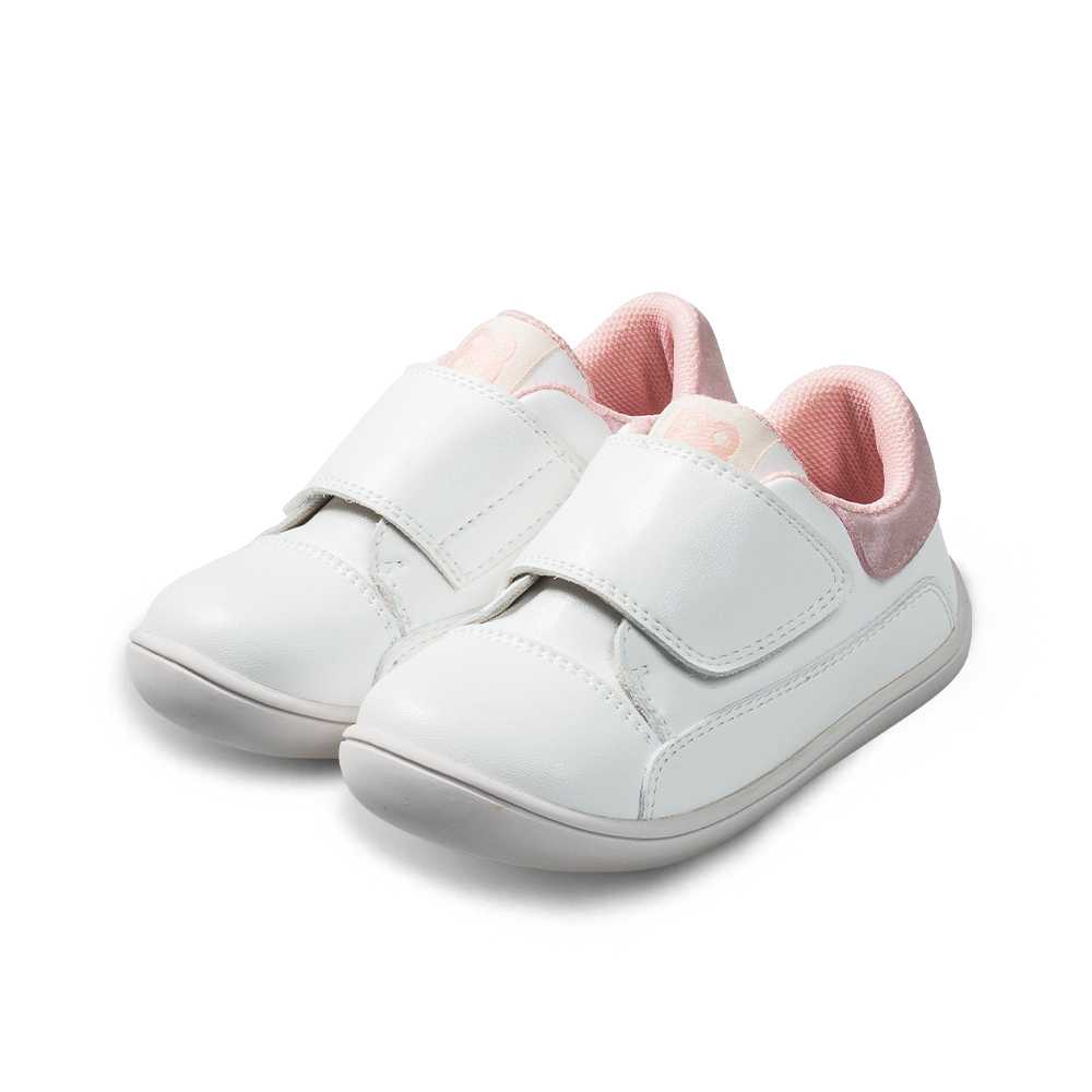 รองเท้าเด็ก หัดเดิน 0-2 ขวบ (BB-A212083-PK) รองเท้าผ้าใบขาวขอบหลังชมพู Autumn2021