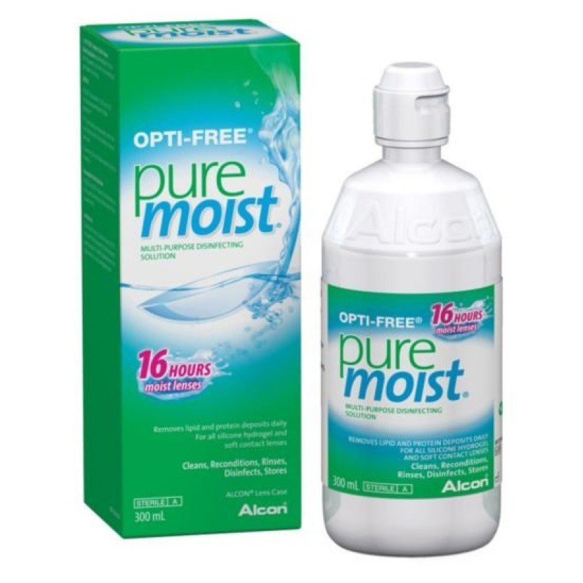 Alcon Opti-Free Pure Moist อัลคอน น้ำยาล้างคอนแทคเลนส์ น้ำยาแช่ คอนแทคเลนส์ ขนาด 300 ml