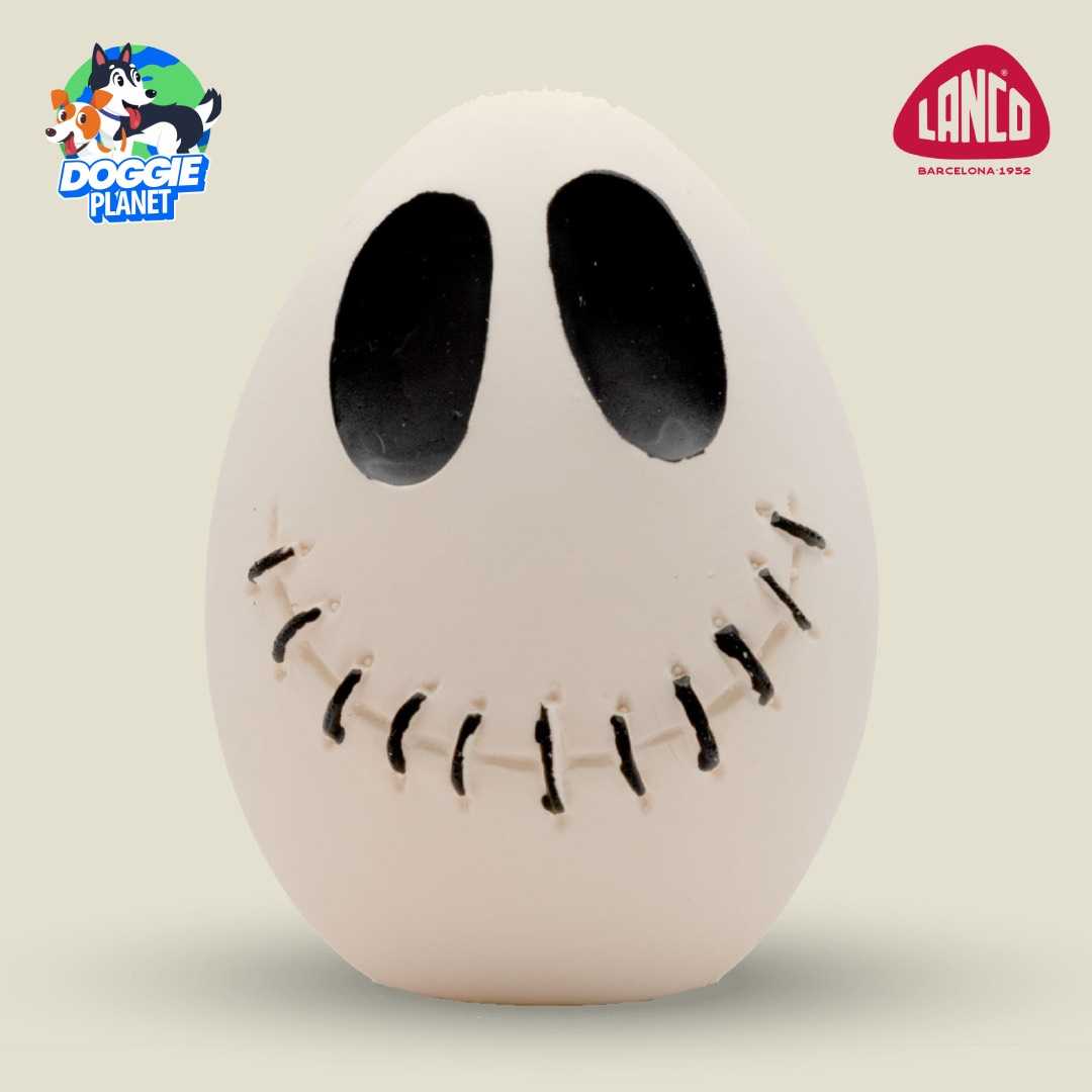 Lanco Jack Skellington Egg ของเล่นสุนัขคาบเล่น ลูกบอลไข่ บีบมีเสียง (ยางธรรมชาติ ทนทาน)