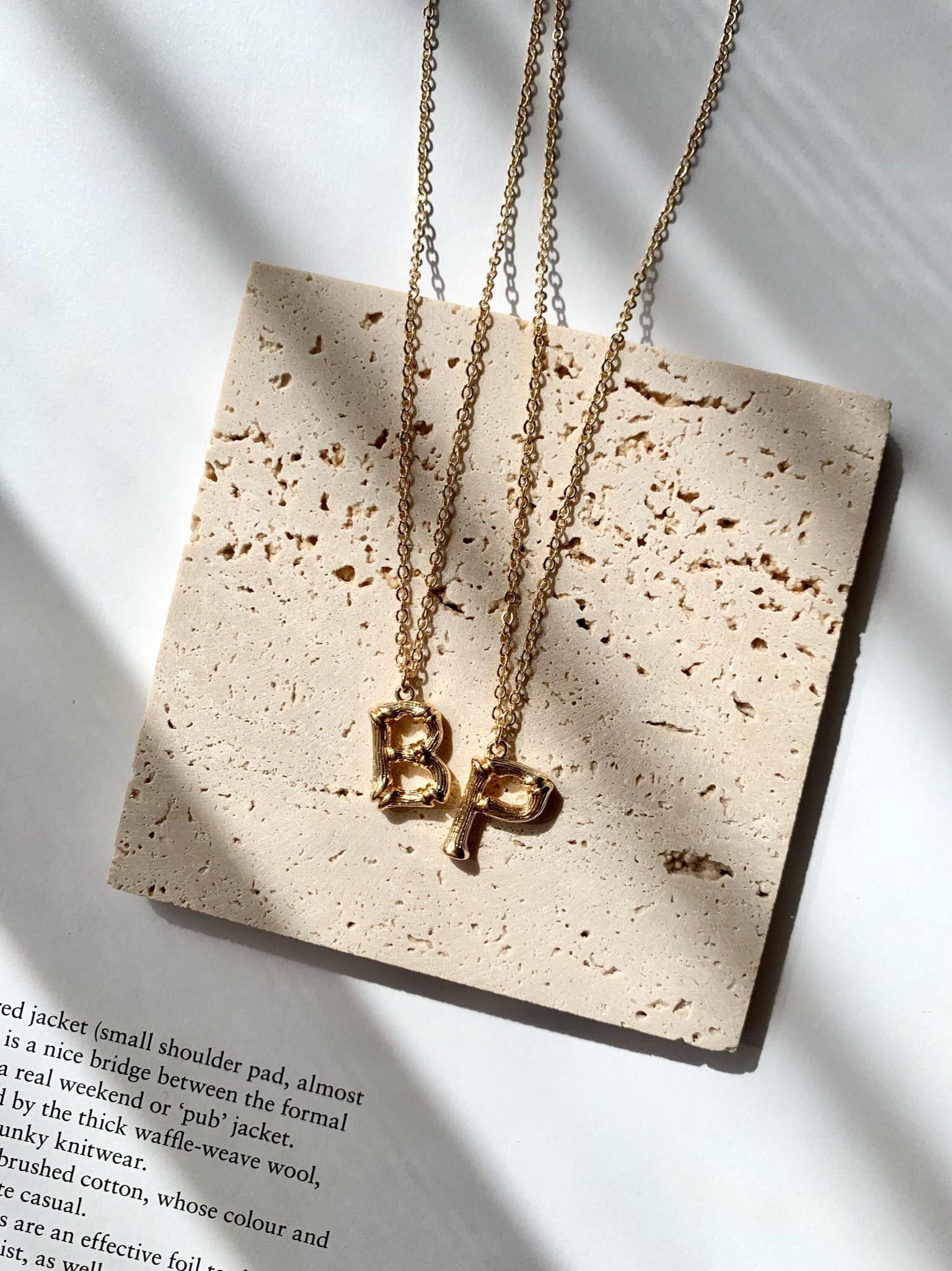 Bamboo alphabet with necklace