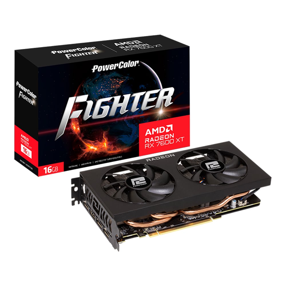 VGA (การ์ดแสดงผล) POWERCOLOR FIGHTER AMD RADEON RX 7600 XT 16GB GDDR6 (RX 7600 XT 16G-F)
