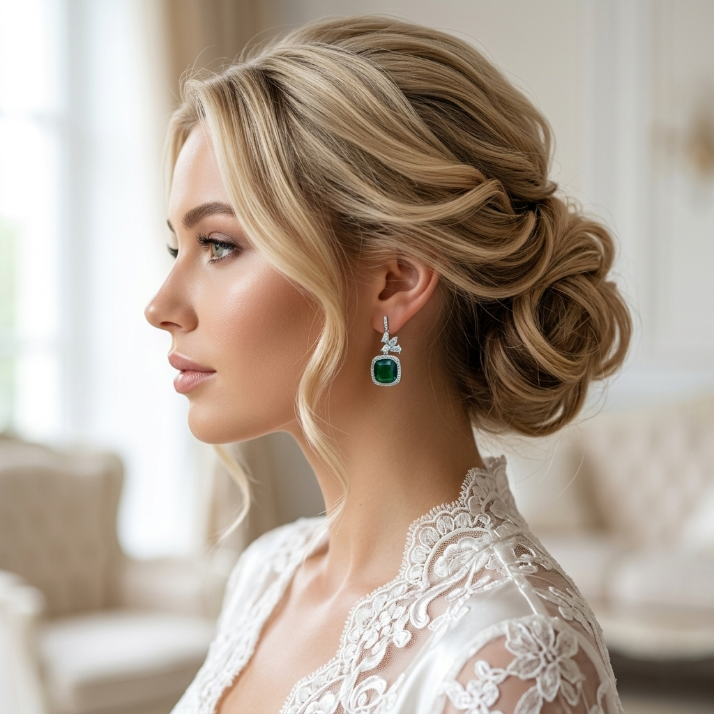 Neriza Jewelry/ ต่างหูระย้าเพชรสังเคราะห์เกรดพรีเมี่ยม ประกายเทียบเท่าเพชรแท้ พร้อมกล่อง NE043
