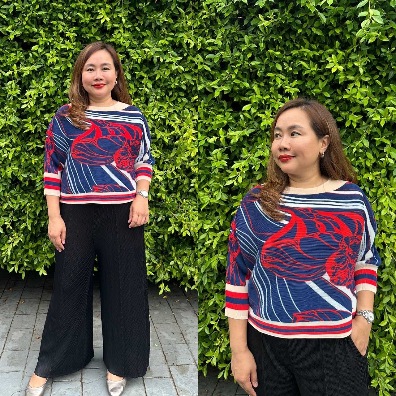 Pleatbynisa เสื้ออัดพลีท A733 เนื้อผ้าPolyester100%