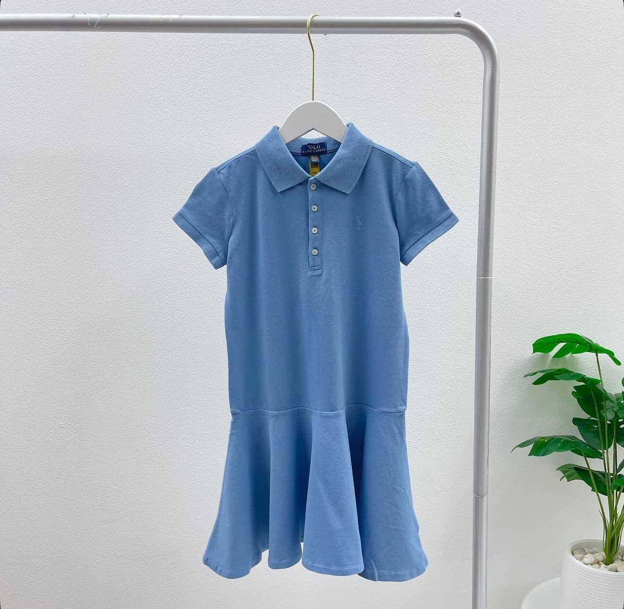 Ralph LaurenCotton Mesh Polo Dress (Blue)