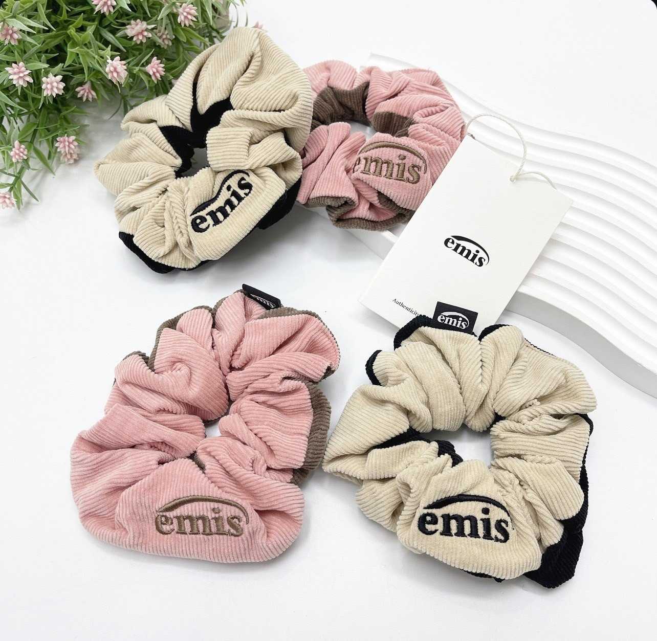 Emis Corduroy Two Tone Scrunchie