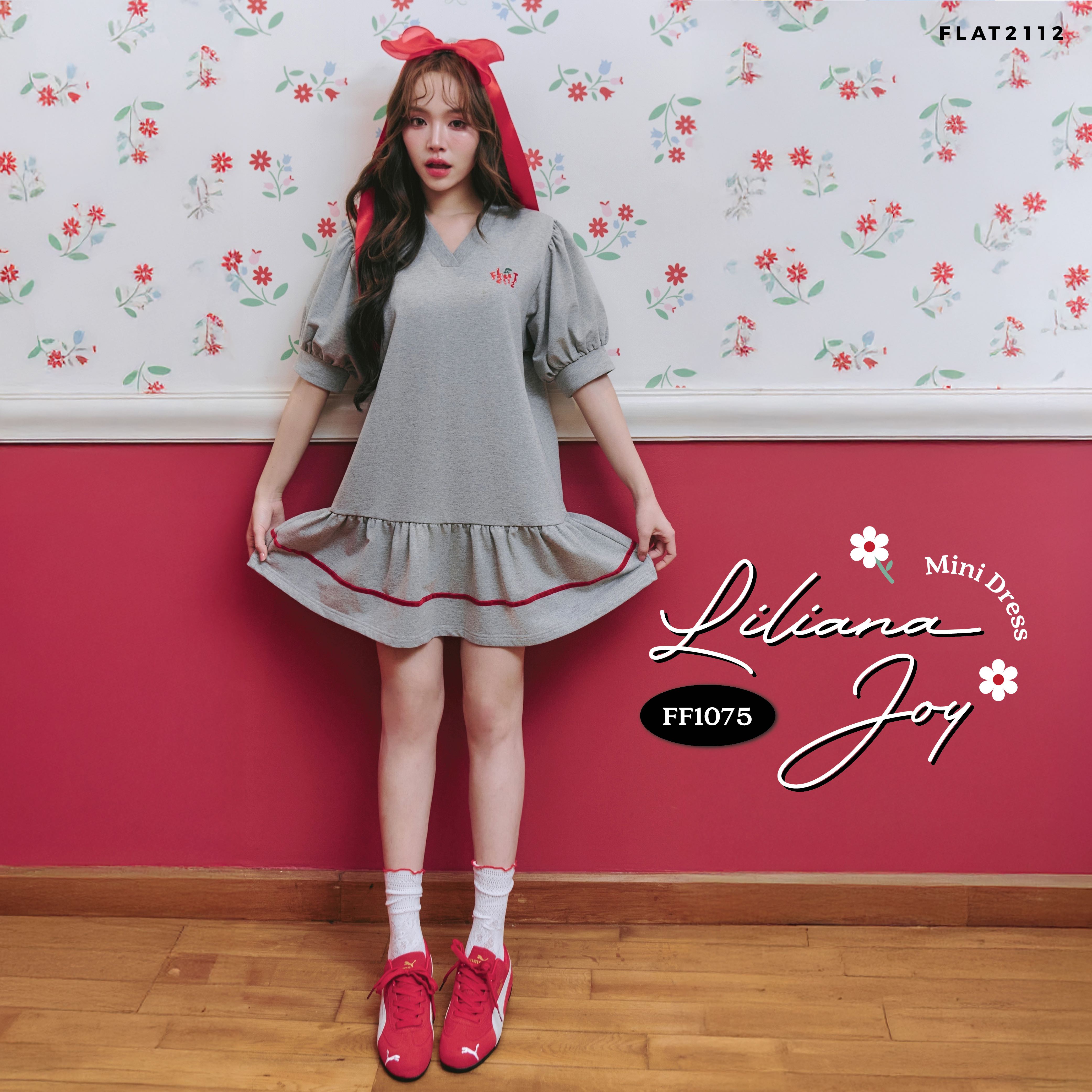 FLAT2112 FF1075 : LILIANA JOY MINI DRESS  เดรสสั้น ชุดเดรส แฟชั่นผู้หญิง ชุดทำงาน ชุดออกงาน