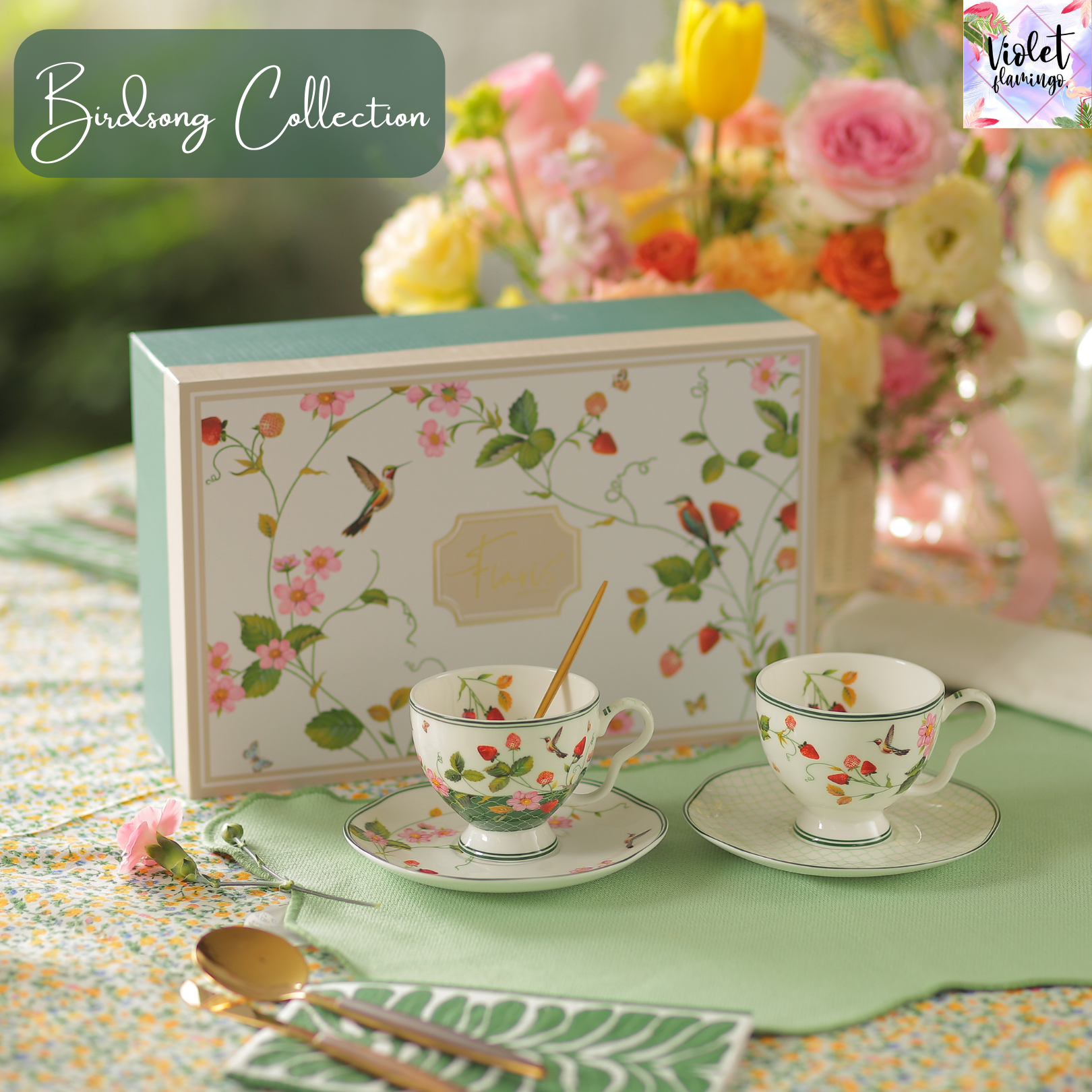 Birdsong Tea Cup Set (with Gift Box)