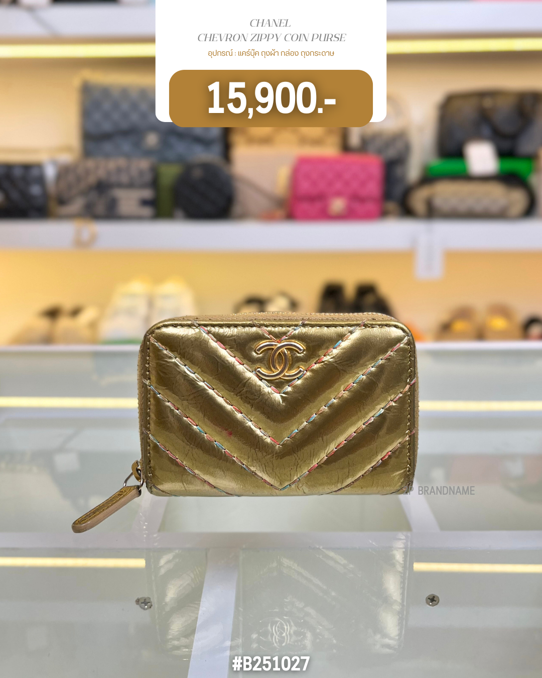 CHANEL  CHEVRON ZIPPY COIN PURSE (B251027)