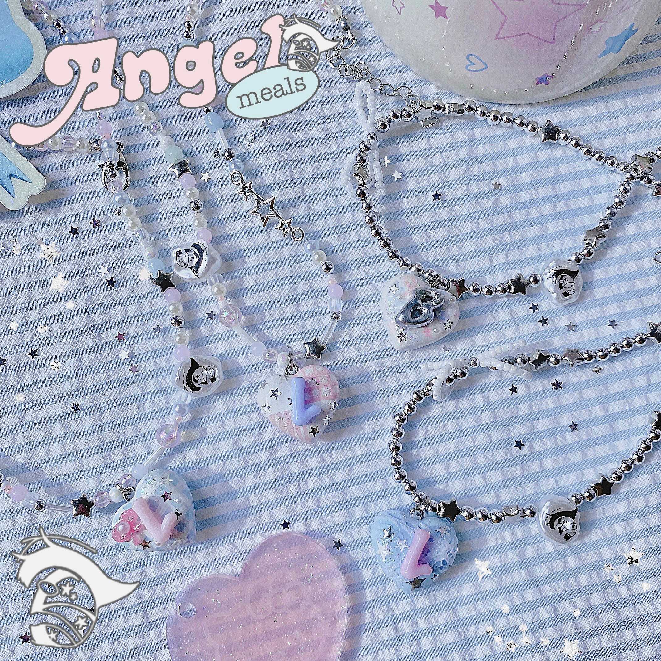 angel meals necklace เลือกตัวอักษรเองได้