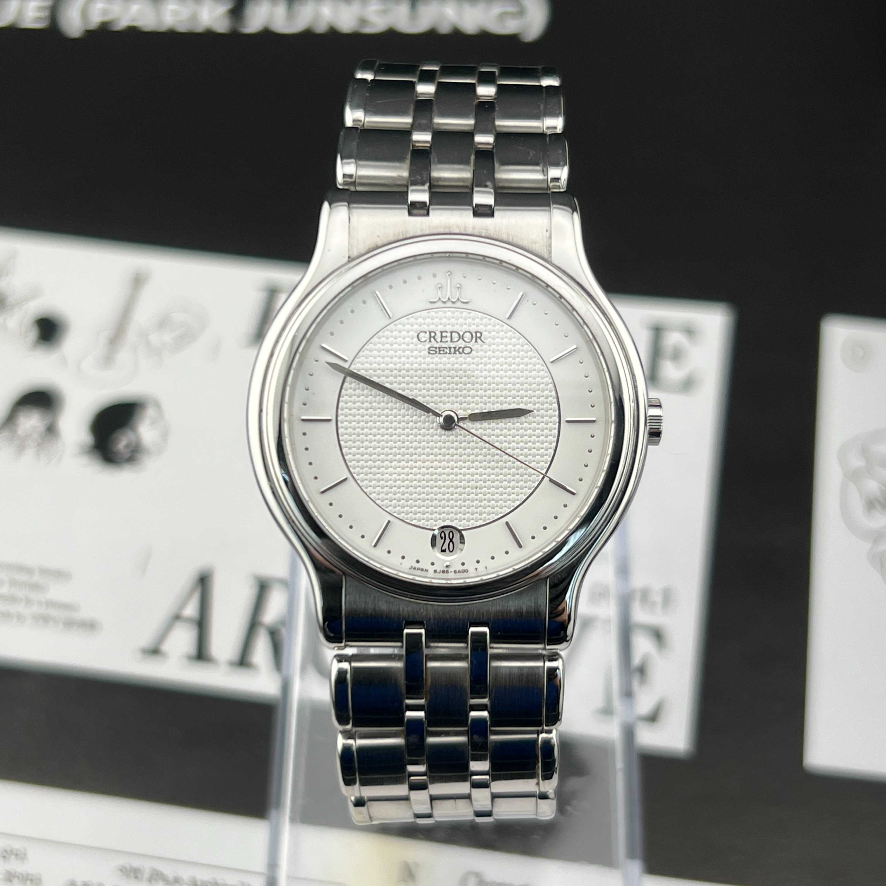 Seiko Credor Quartz Silver Textured Dial Ref.8J86-6A00 Date Made in Japan 2007