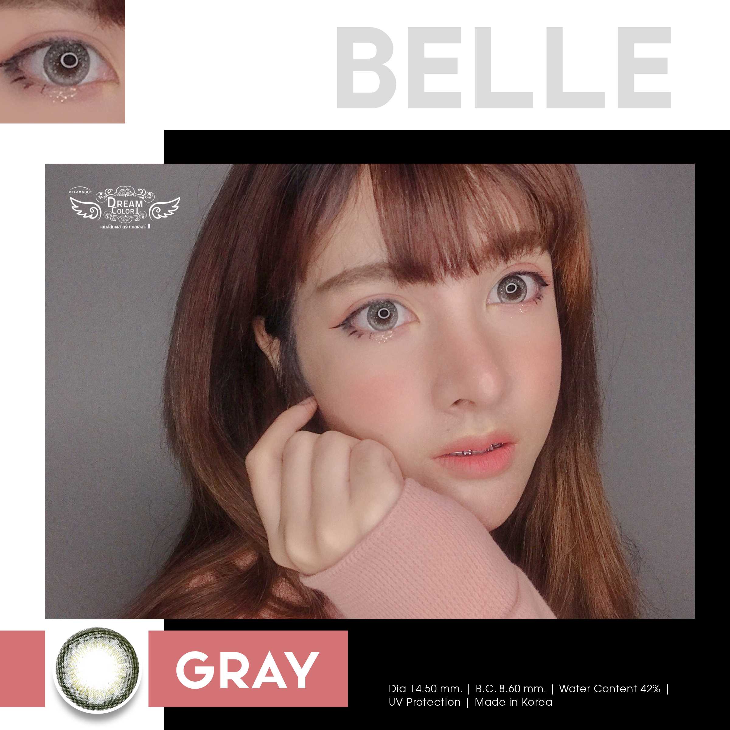 คอนแทคเลนส์ บิ๊กอาย Dreamcolor1 รุ่น Belle Gray/Brown สายตาปกติ สายตาสั้น