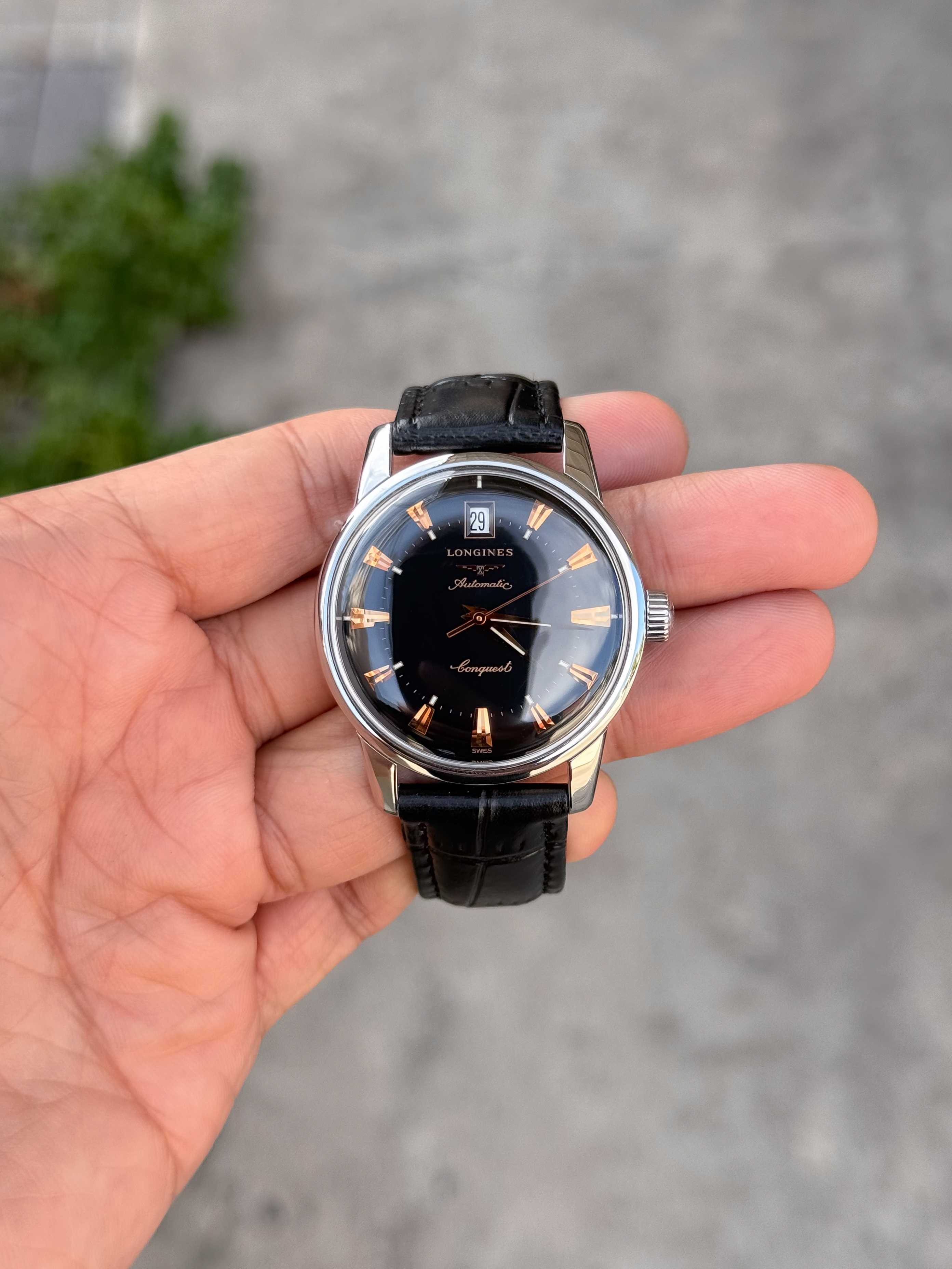Longines Conquest Heritage Automatic Man Size หน้าดำ