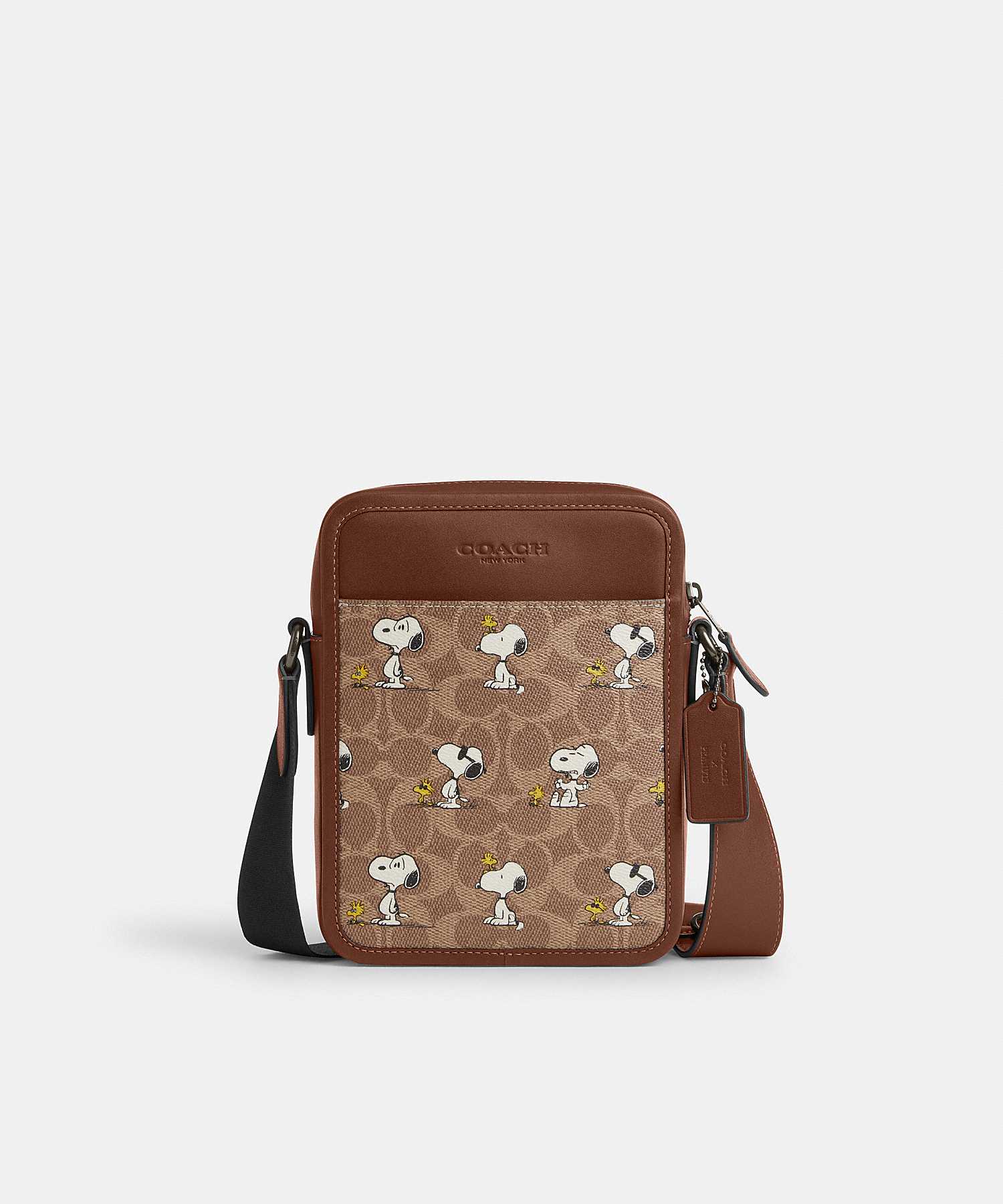 COACH X PEANUTS SULLIVAN CROSSBODY BAG IN SIGNATURE CANVAS WITH SNOOPY PRINT CBK48 QBTAM