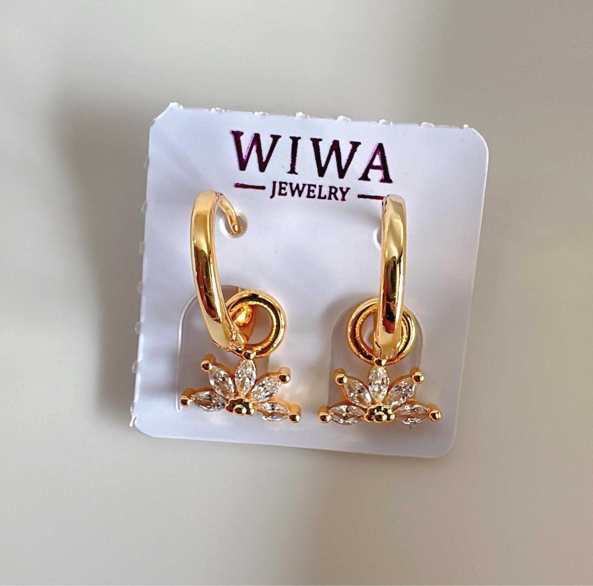 WIWA ต่างหูห่วงตุ้งติ้งใบมะกอก S925