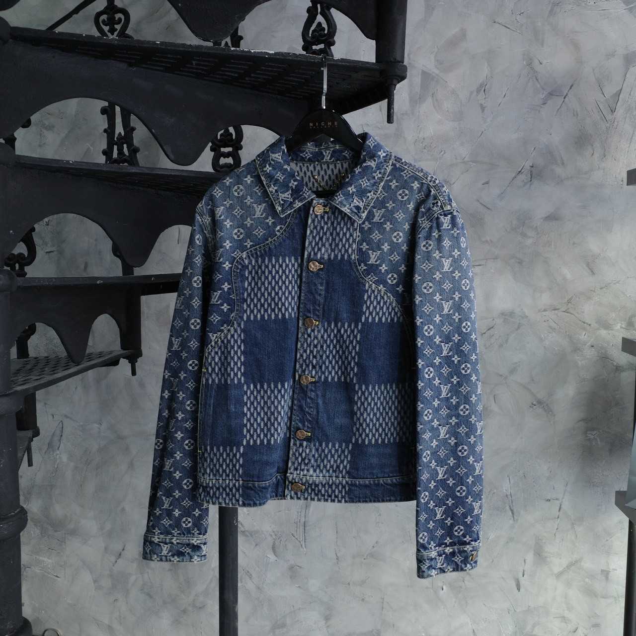 LOUIS VUITTON X NIGO GIANT DAMIER WAVES MONOGRAM JACKET