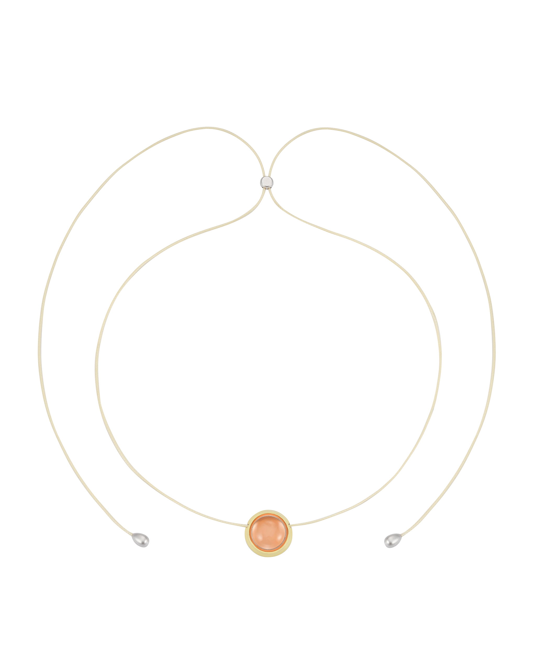 Yellow signal ball white crystal necklace