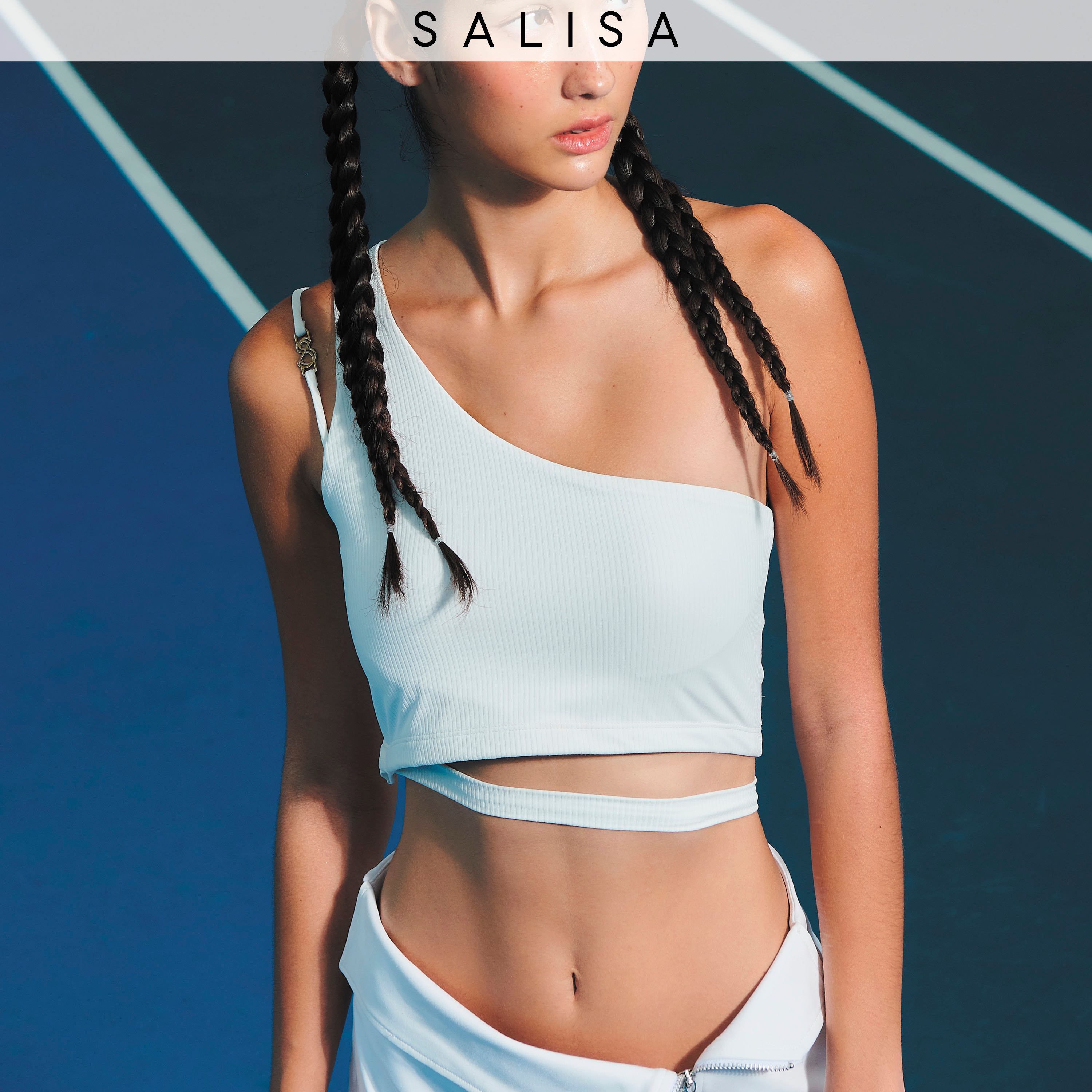 One-Shoulder BRALETTE White (Removable Padding) PRE-ORDER: Sage 1-2 Weeks