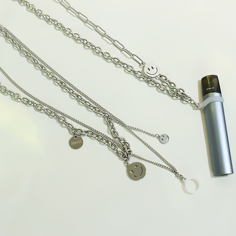 SMILEY SILVER CHAIN (FOR VAPE)