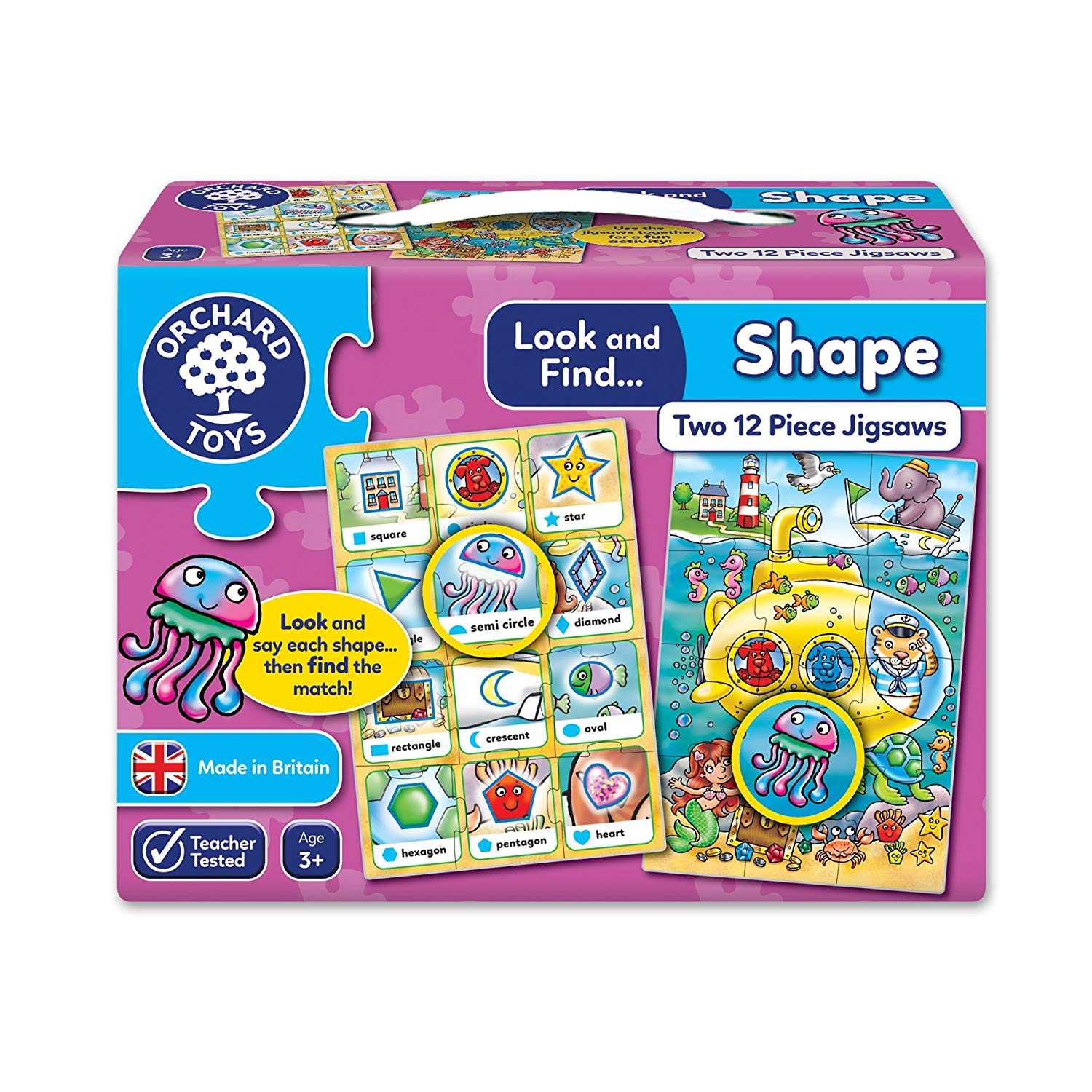 ORCHARD TOYS, LOOK & FIND PUZZLES - SHAPE สอนรูปทรงต่างๆ สำหรับ 3 ปี+ ลิขสิทธิ์แท้ นำเข้าจากอังกฤษ