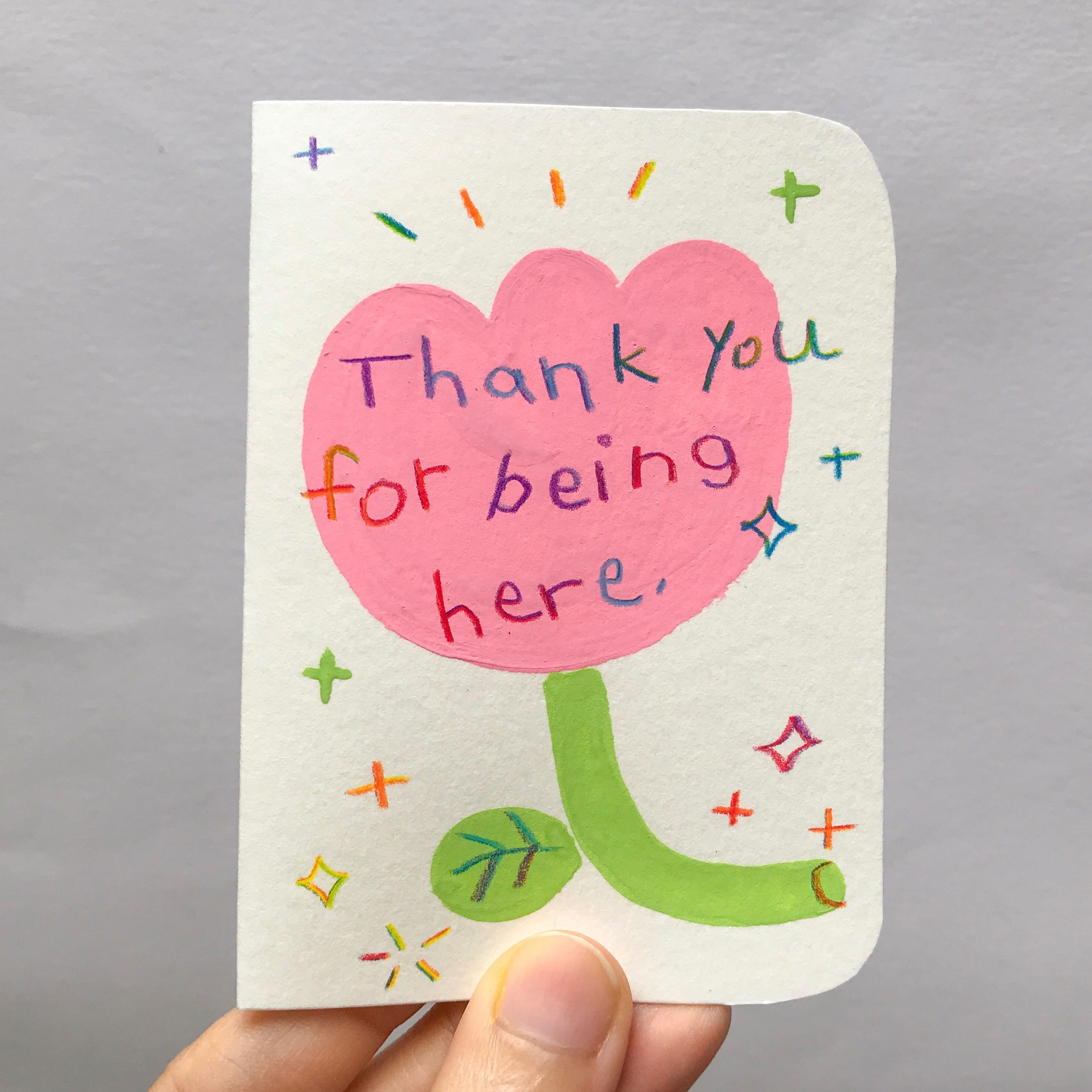 Mini handmade card (Pink)