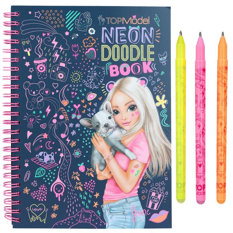 TOPModel Neon Doodle Book With Neon Pen Set