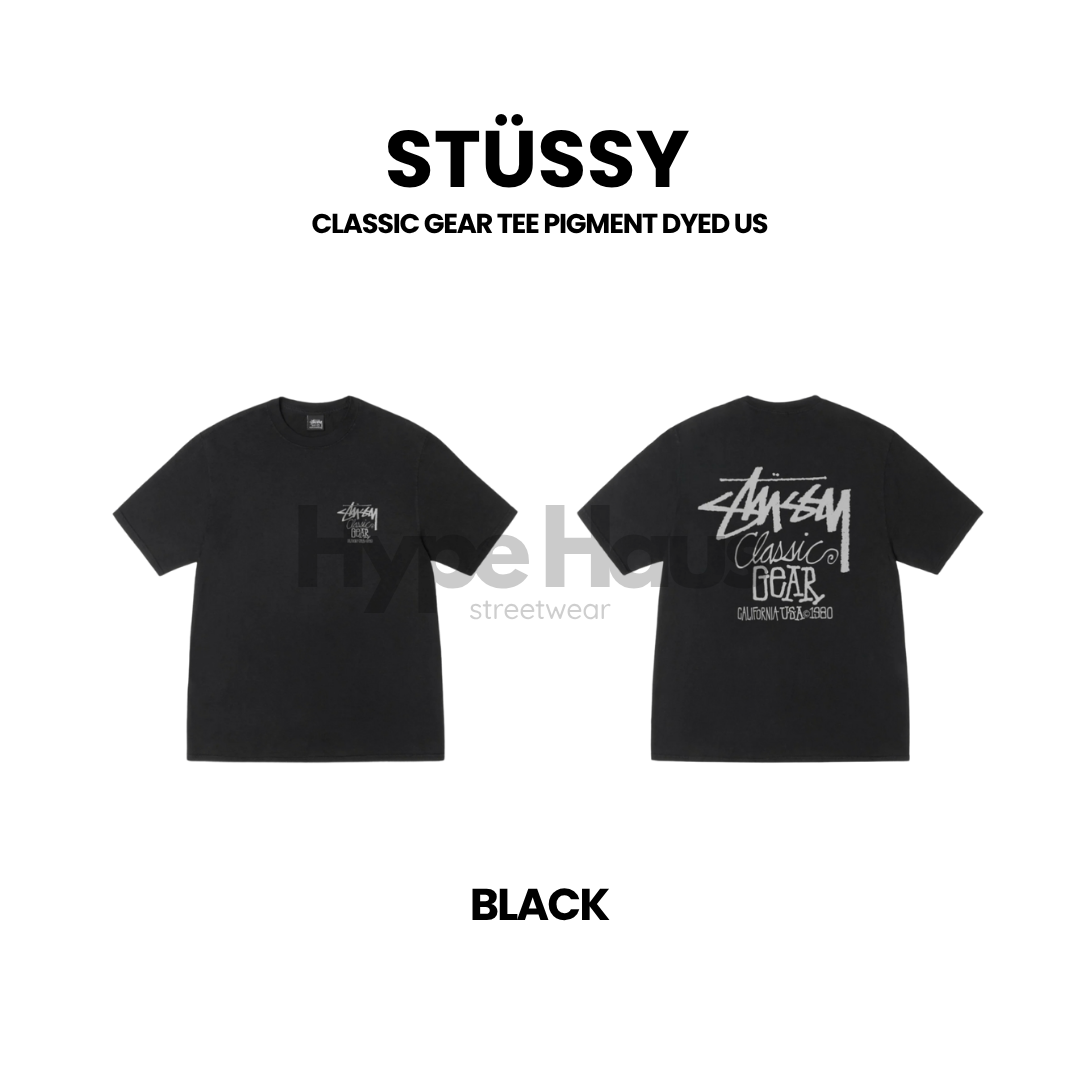 [✅ พร้อมส่ง]  STÜSSY T-Shirt / US tag 🇺🇸 - Classic Gear Tee Pigment Dyed