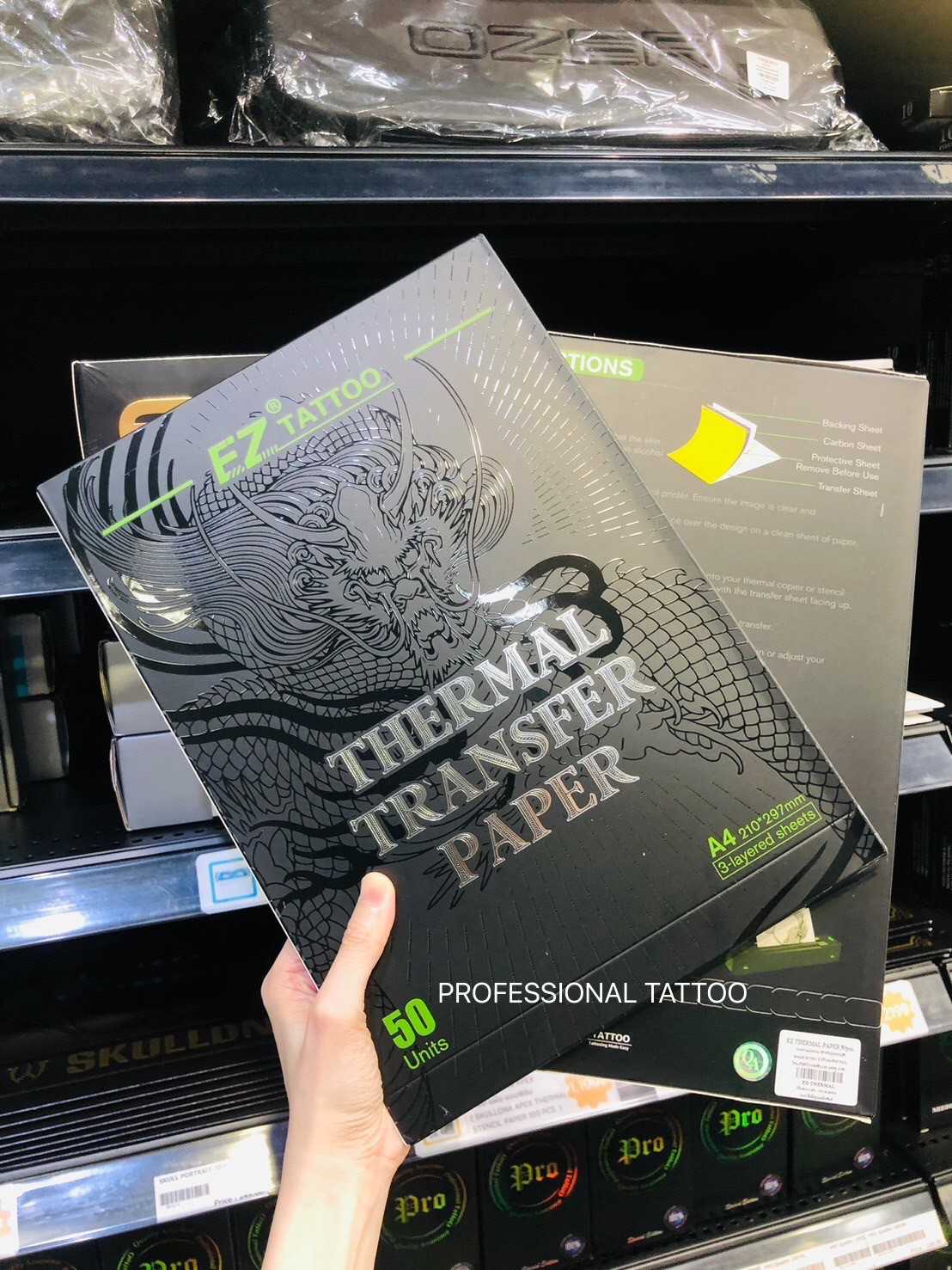 กระดาษลอกลายฟิล์ม EZ Thermal Transfer Paper -Tattoo Stencil Paper 50 แผ่น