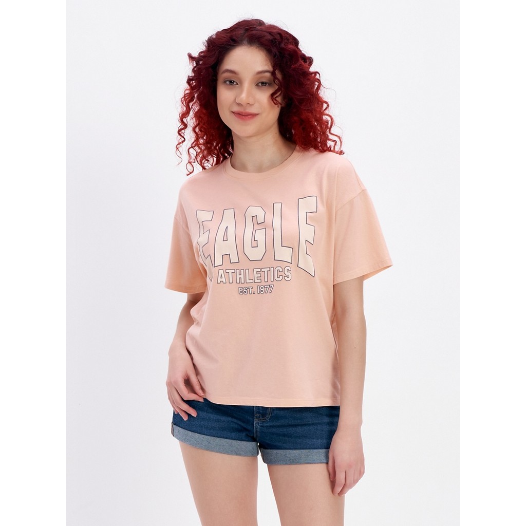 American Eagle เสื้อยืดผู้หญิง 8643 SANTA MONICA TEE INTL สี PEACH - 037-8643-823
