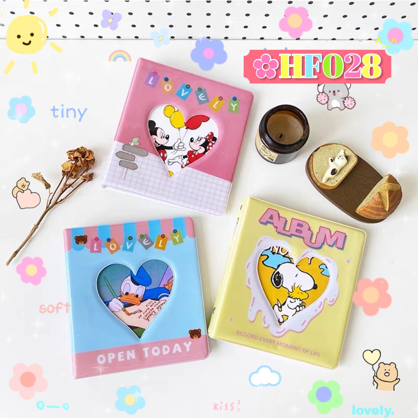 HF028 l แฟ้มการ์ดปกหัวใจ ୨♡୧ มีแบบใส่โปสการ์ด รูปขนาดใหญ่ 6 นิ้วได้