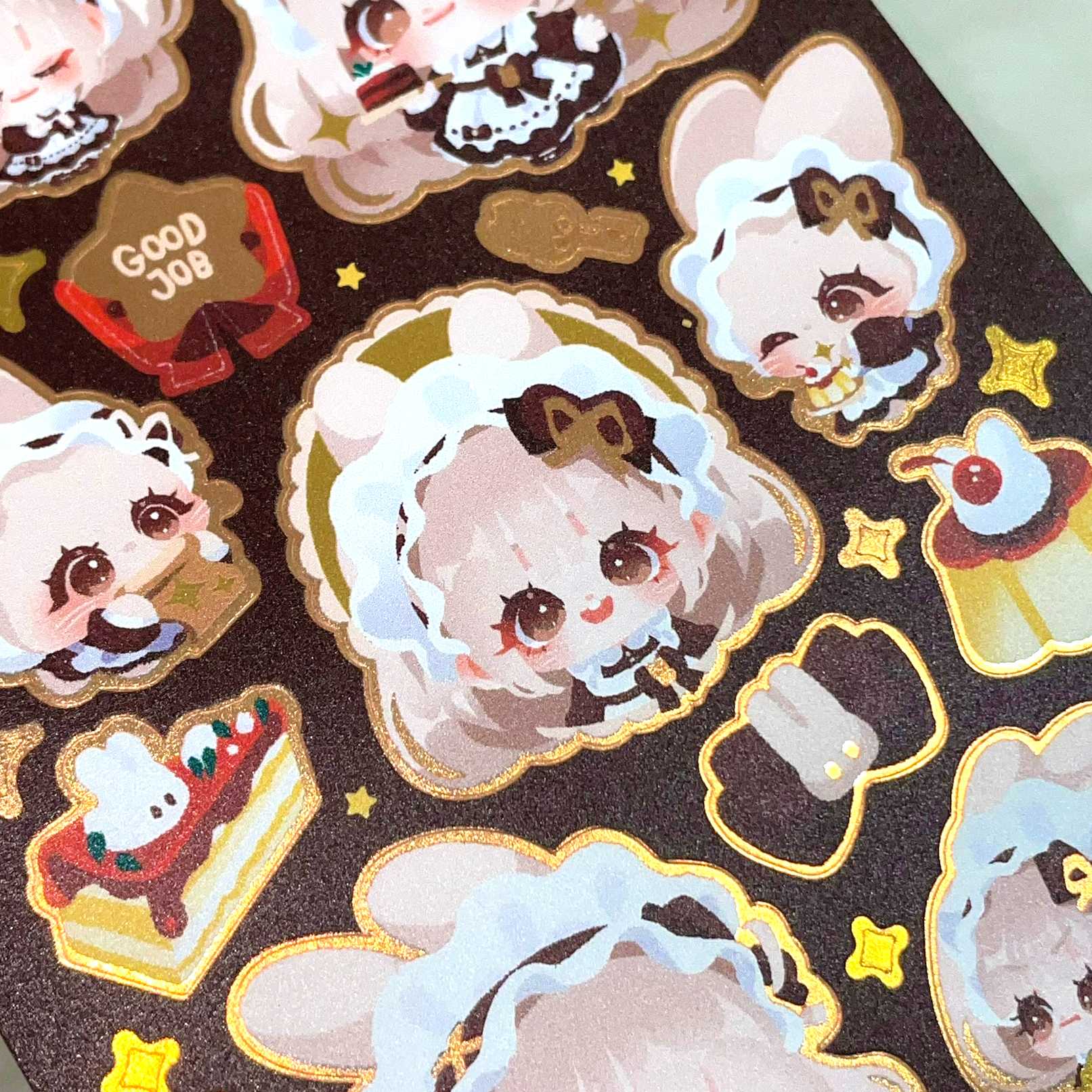 bunny maid | metallic sticker