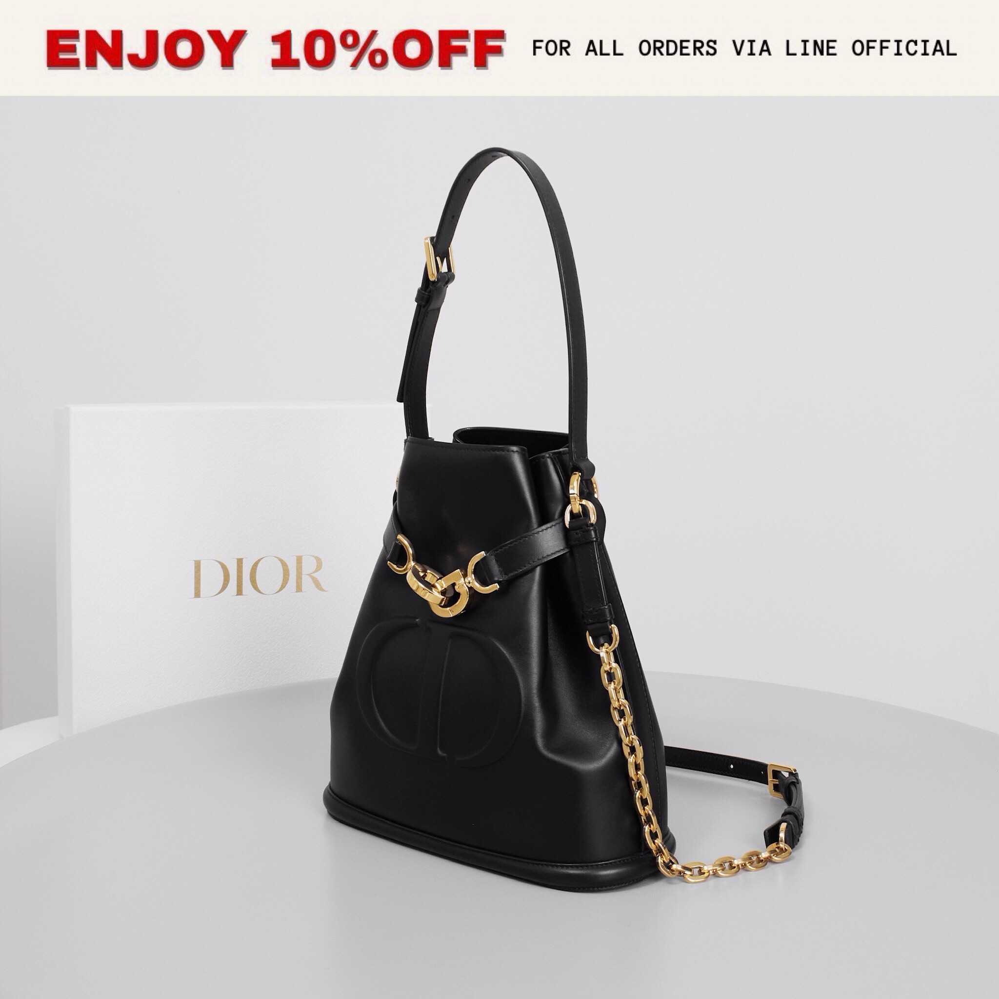 📍LIKE NEW📍DIOR Medium C'est Dior สี Black Calfskin GHW | Bag