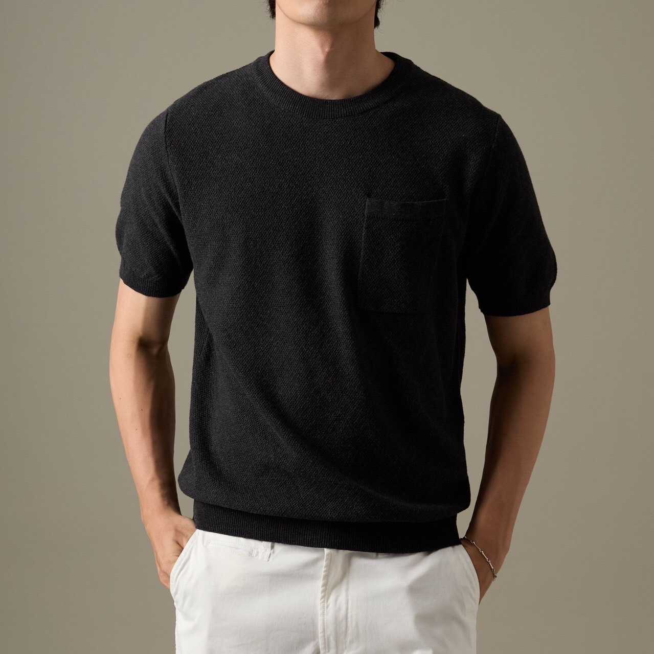 BRANDON KNIT TEE - BLACK