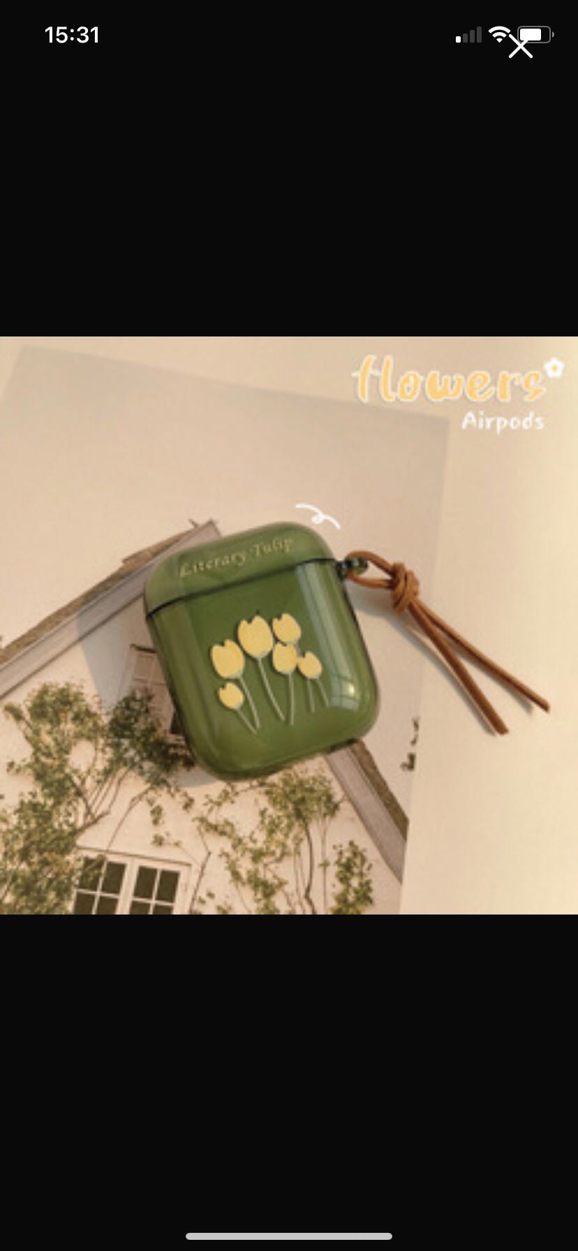 ♥ เคส Airpods : ยางใสสีเขียวหม่น ลายดอกทิวลิป Literary Tulip ( พร้อมส่งเฉพาะรุ่น PRO )