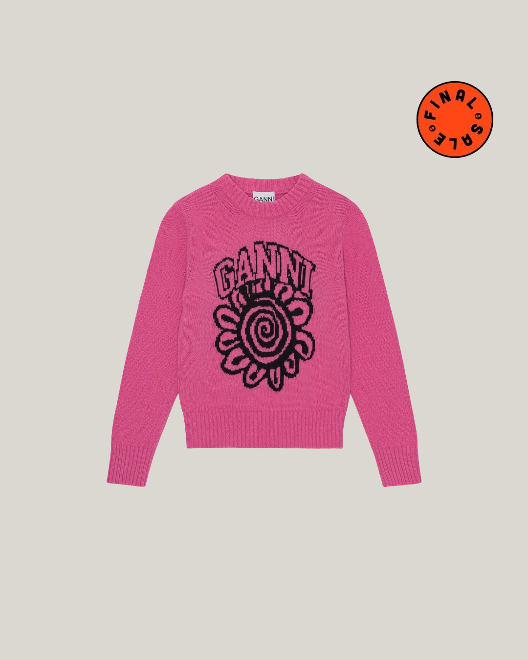 GANNI | Flower Graphic O-Neck Pullover