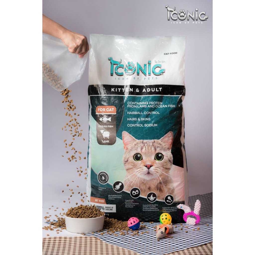 Iconic Premium Cat Food อาหารแมวเกรดพรีเมี่ยม รส แกะผสมปลาทะเล ขนาด 15 kg.