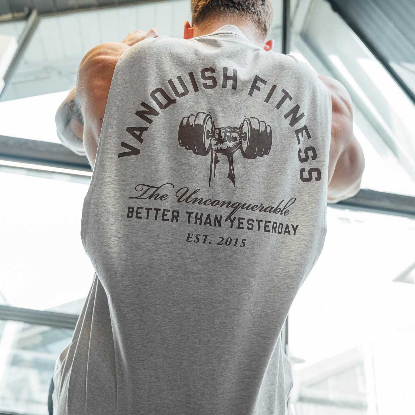 เสื้อแขนกุด VANQUISH #9 ผ้าคอตตอน ใส่ออกกำลังกาย ไม่อมเหงื่อ ผ้านิ่มใส่สบาย ระบายอากาศได้ดี