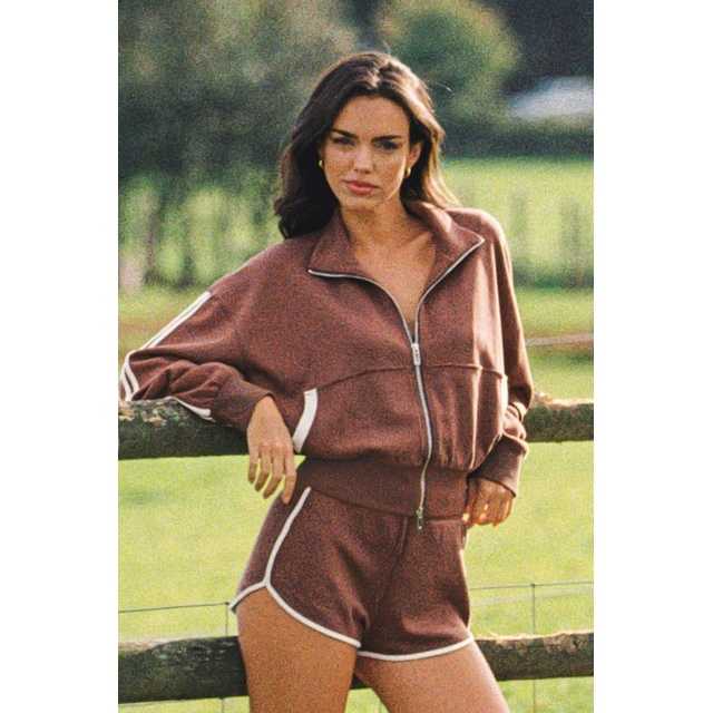 WISKII Paddock Dual-Zip Sport Jacket - Mocha Mousse