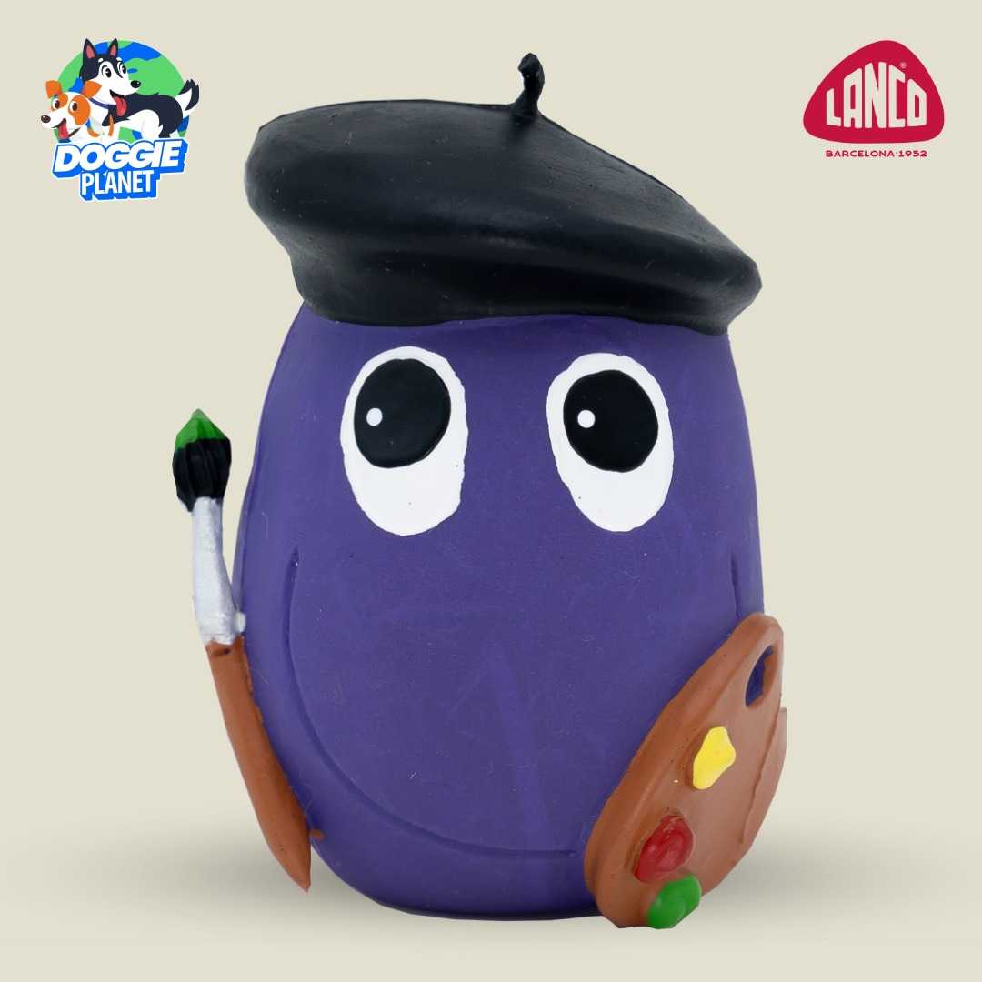 Lanco Artist Egg ของเล่นสุนัขคาบเล่น ลูกบอลไข่ บีบมีเสียง (ยางธรรมชาติ ทนทาน)