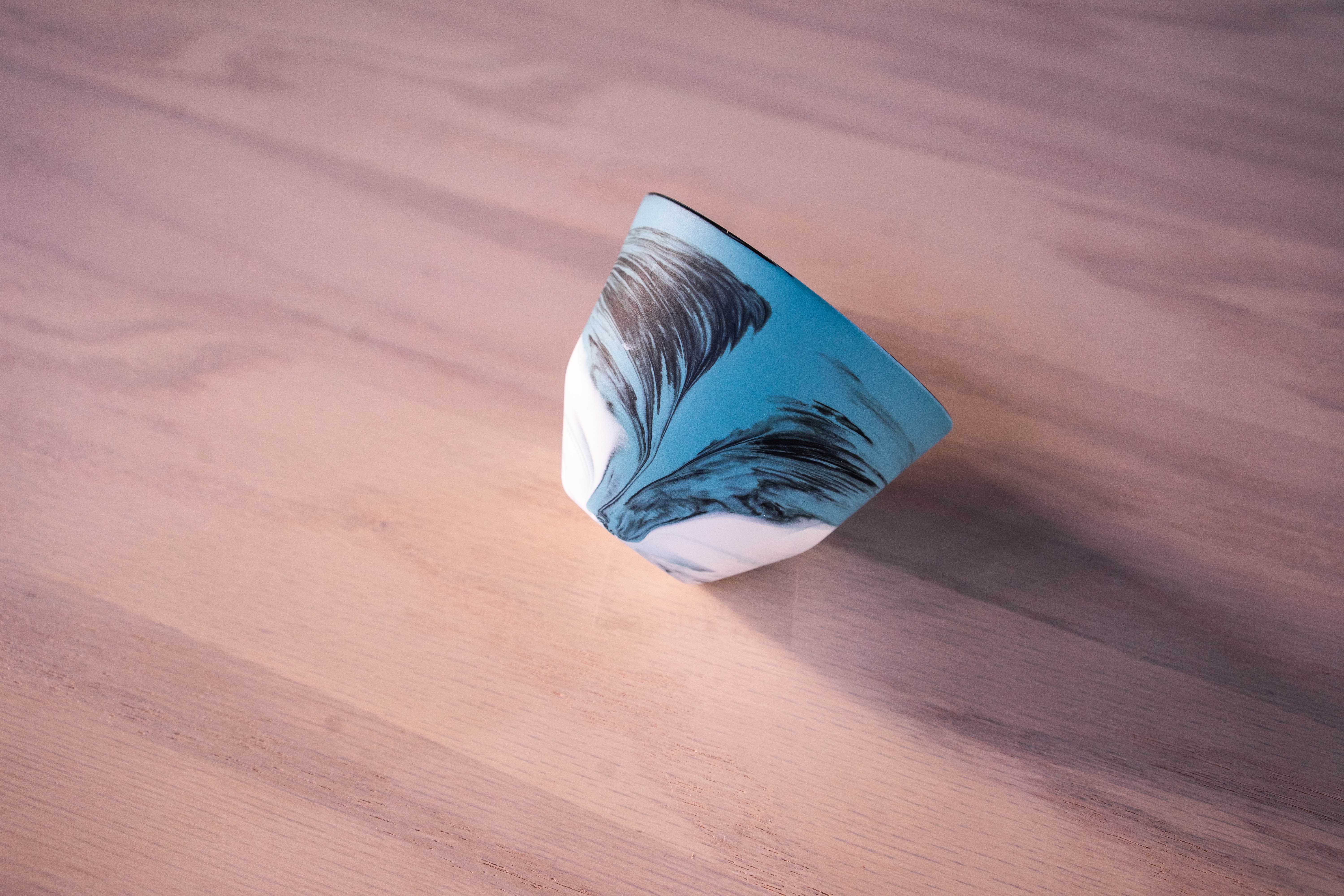 Size A2 - Mix wave White/Turquoise/Black, แก้ว MK Studio, Copenhagen, Denmark ทำจาก porcelain
