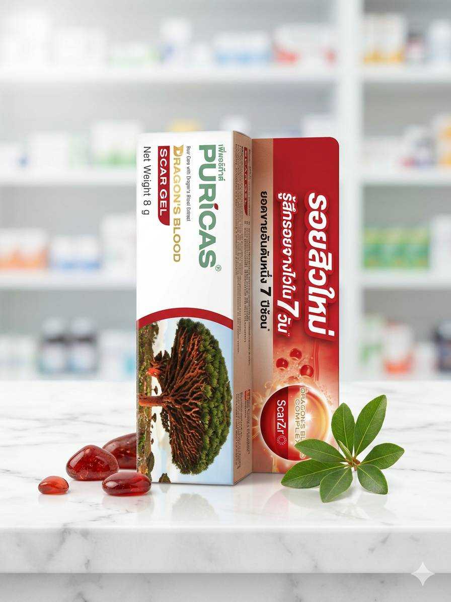 Puricas Dragon's Blood Scar Gel เจลรักษาแผลเป็นและลดรอยสิว