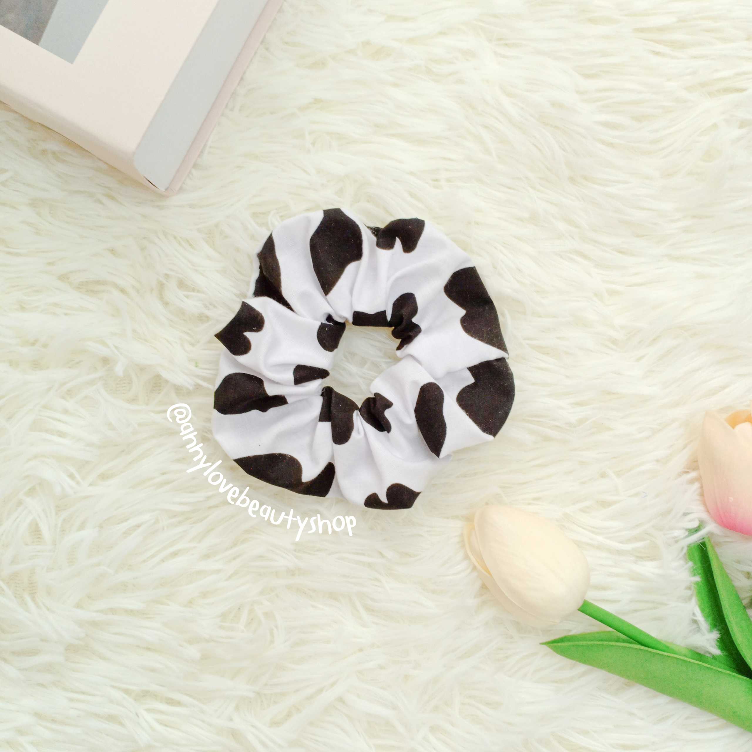 ยางรัดผมโดนัมลายน้องวัว งาน Handmade