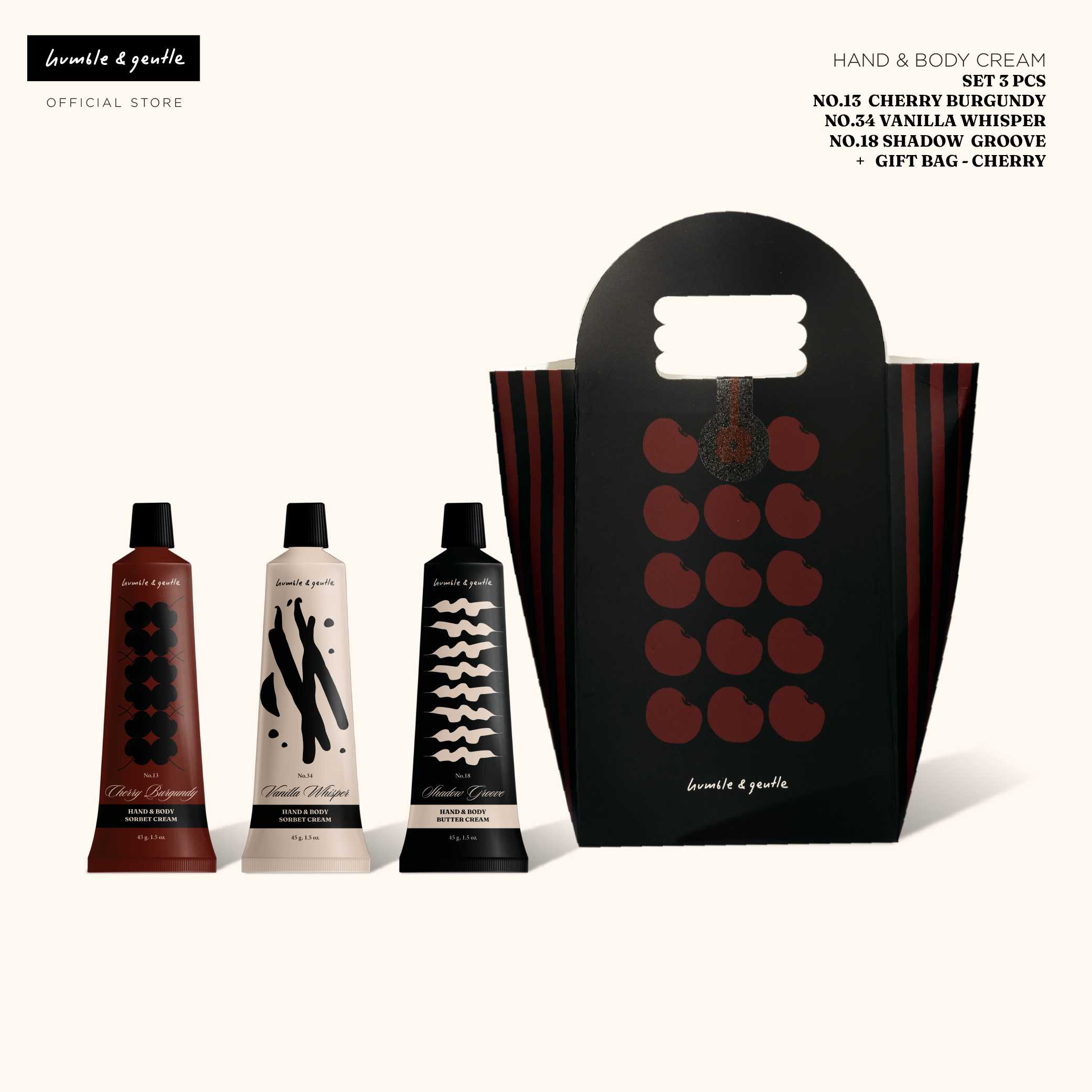 Humble&Gentle - Set Hand&Body Cream 3 Pcs. - ชุดครีมบำรุงผิวมือและผิวกาย ขนาด 45g. x3 กลิ่น