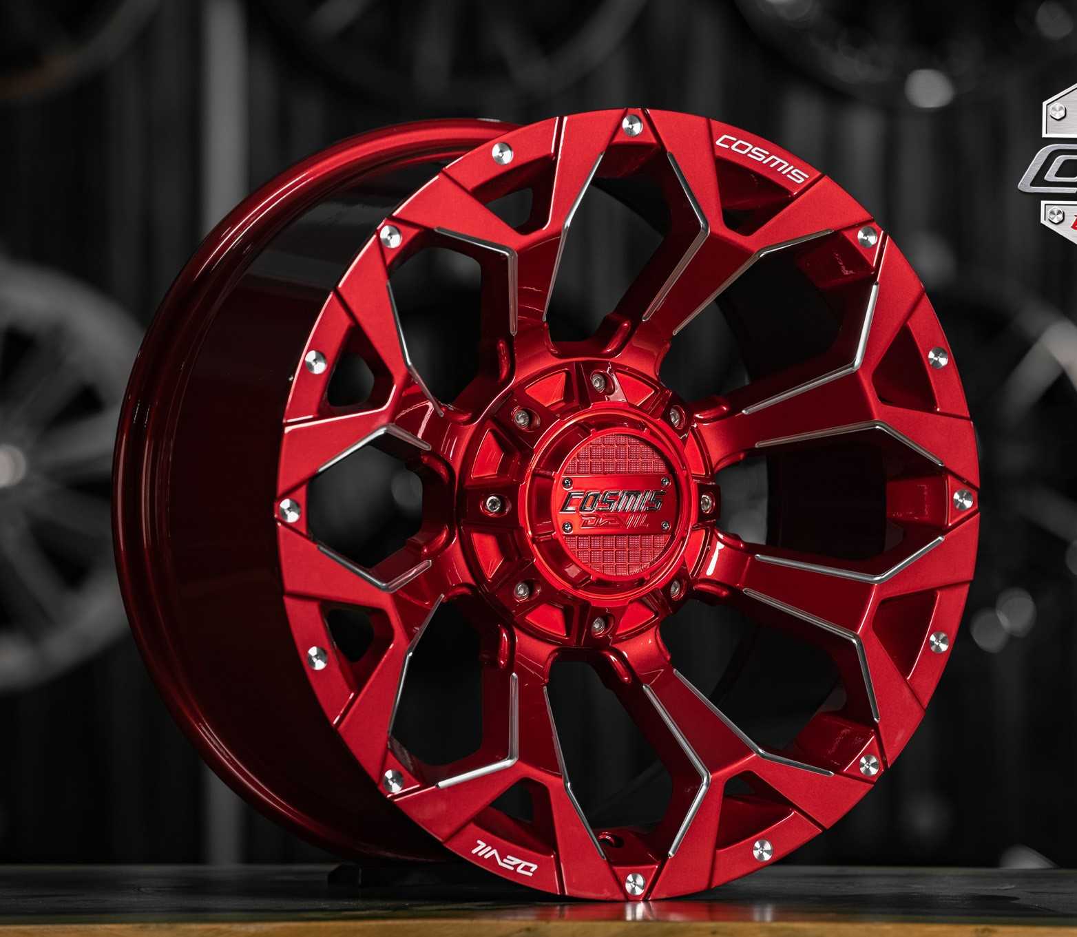 แม็กซ์ STAR 18X9.0 6X139.7 ET0 CB.106.1 ALL RED+MILLING สีแดงทั้งวง+CNCตัวหนังสือที่ขอบCustom
