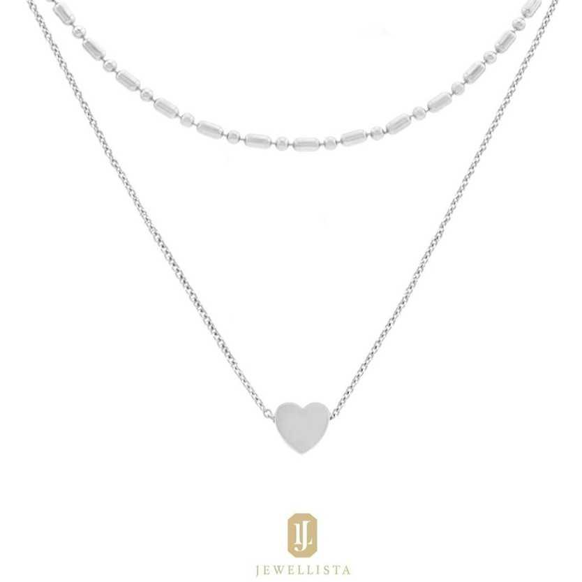 Jewellista สร้อยคอเลเยอร์ Tammie เงินแท้ 925 ชุบ Rhodium, 14K Yellow gold , Rose gold