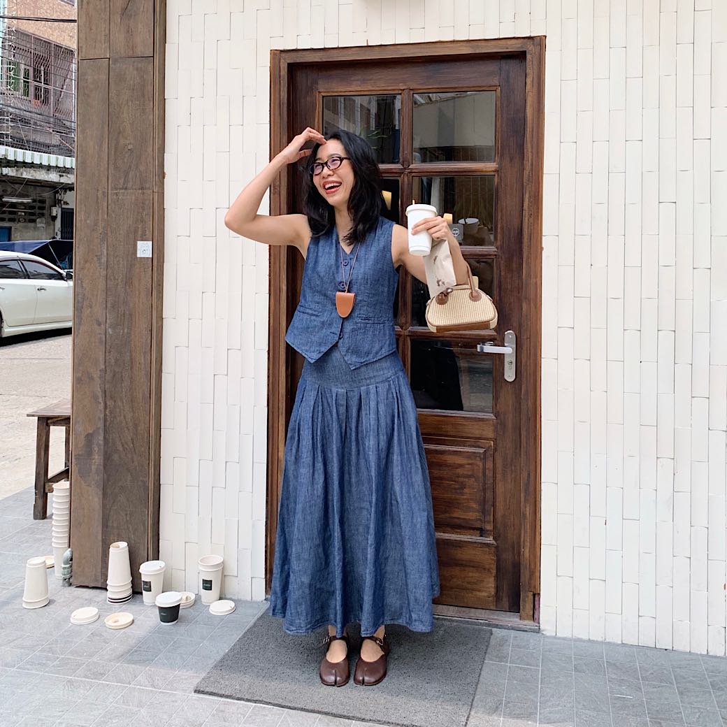 Denim on denim vest set